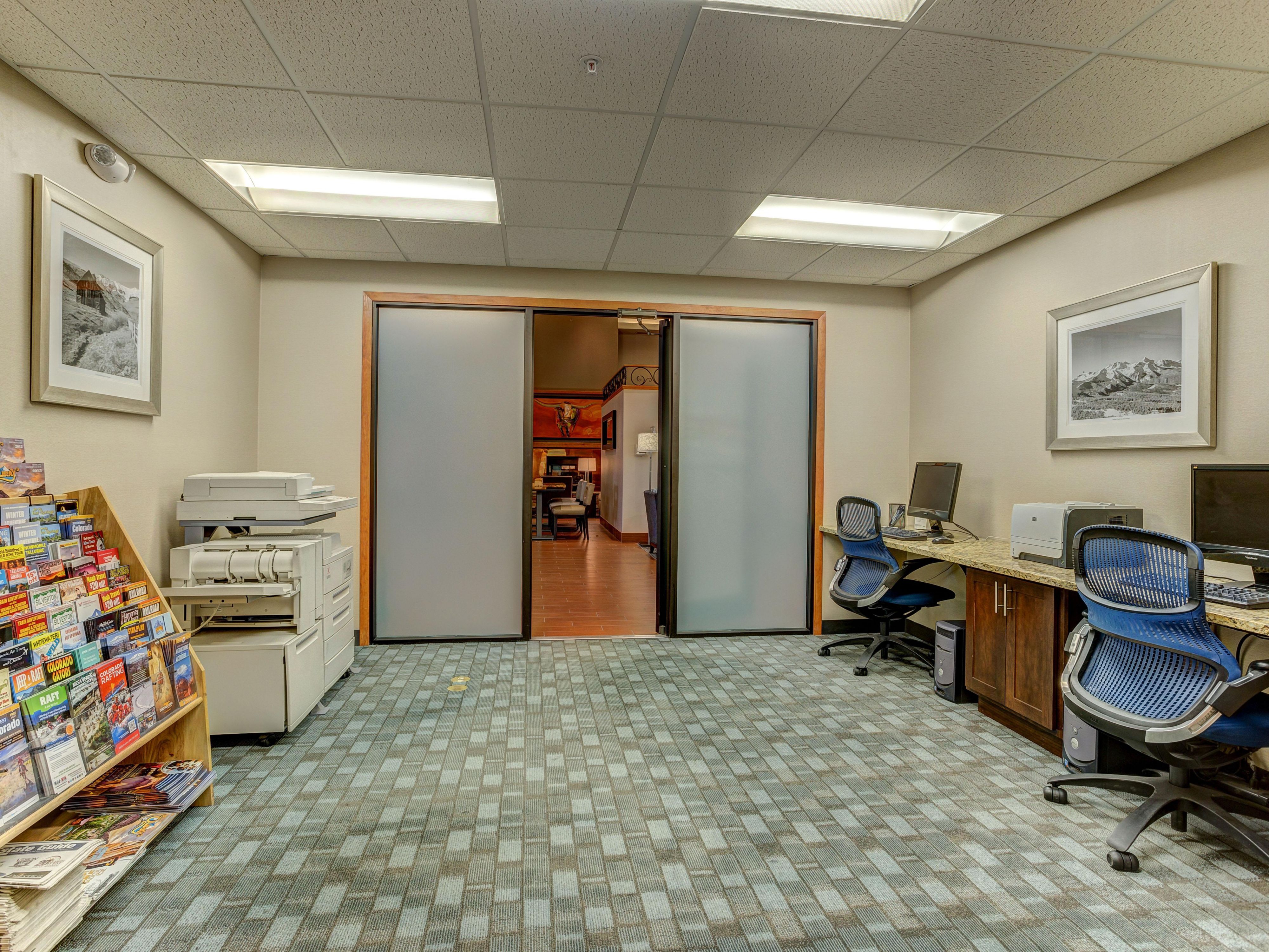 Business services are available any time of the day.