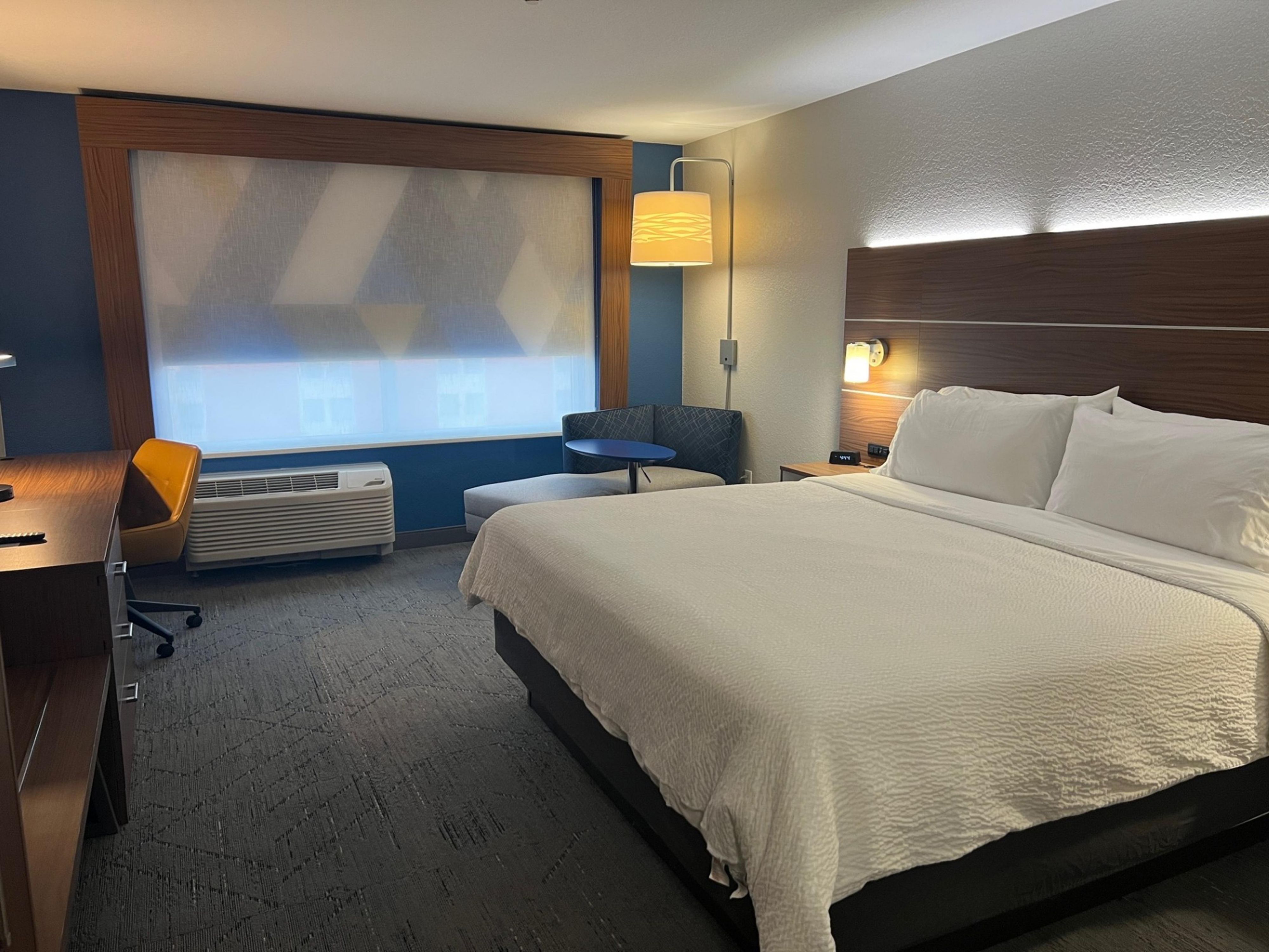 Our newly updated rooms are spacious and comfortable, with triple-sheeted beds, in-room Keurig coffee makers, Dove bath products, new blackout roller shades, and pillows with different firmness levels to accommodate guest preferences. Relax in your in-room lounge chair or get work done at your work desk with an ergonomic chair. 