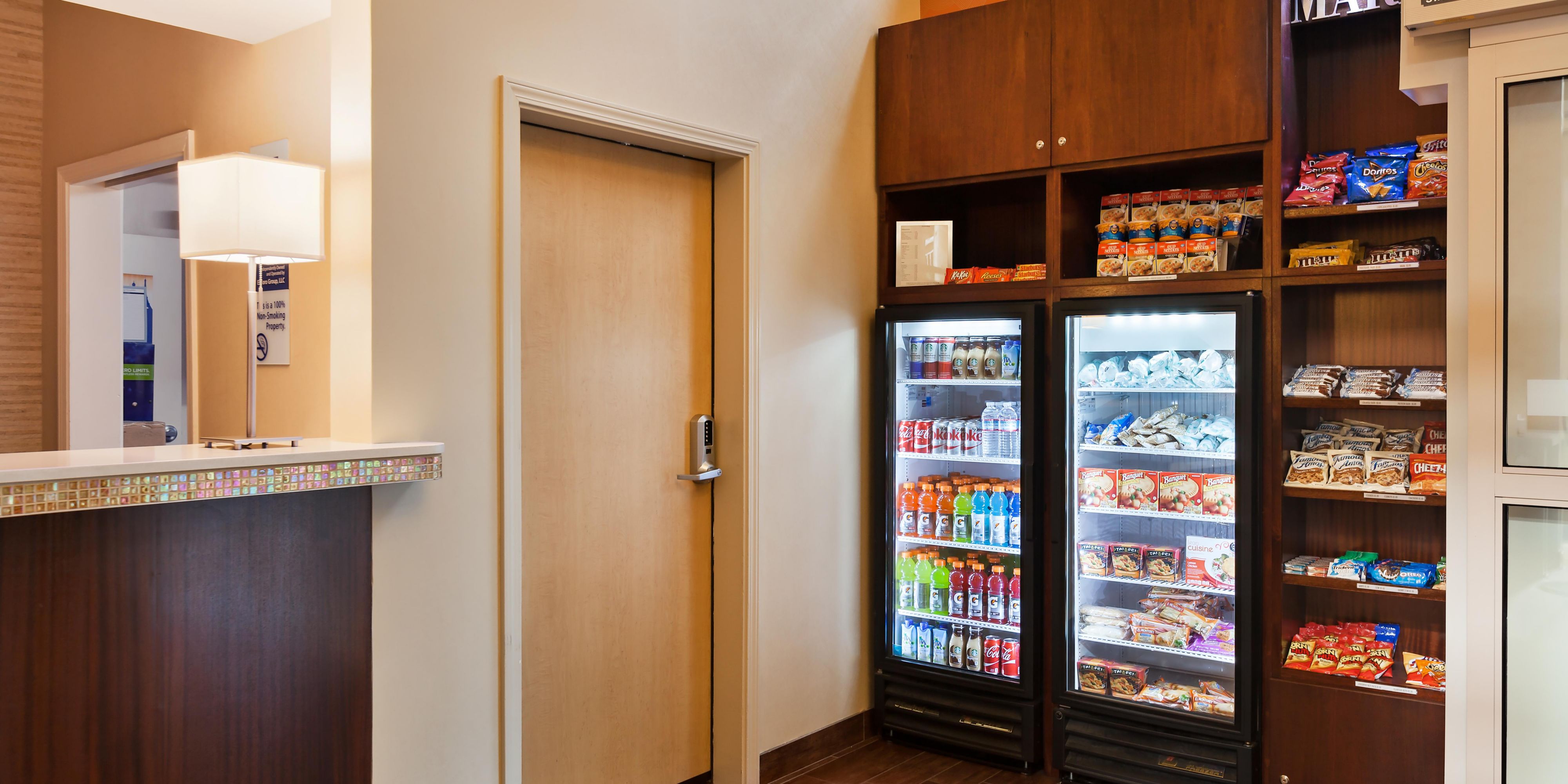 Forget something? Not to worry! Purchase late night snacks and other necessities at our sundry shop. 