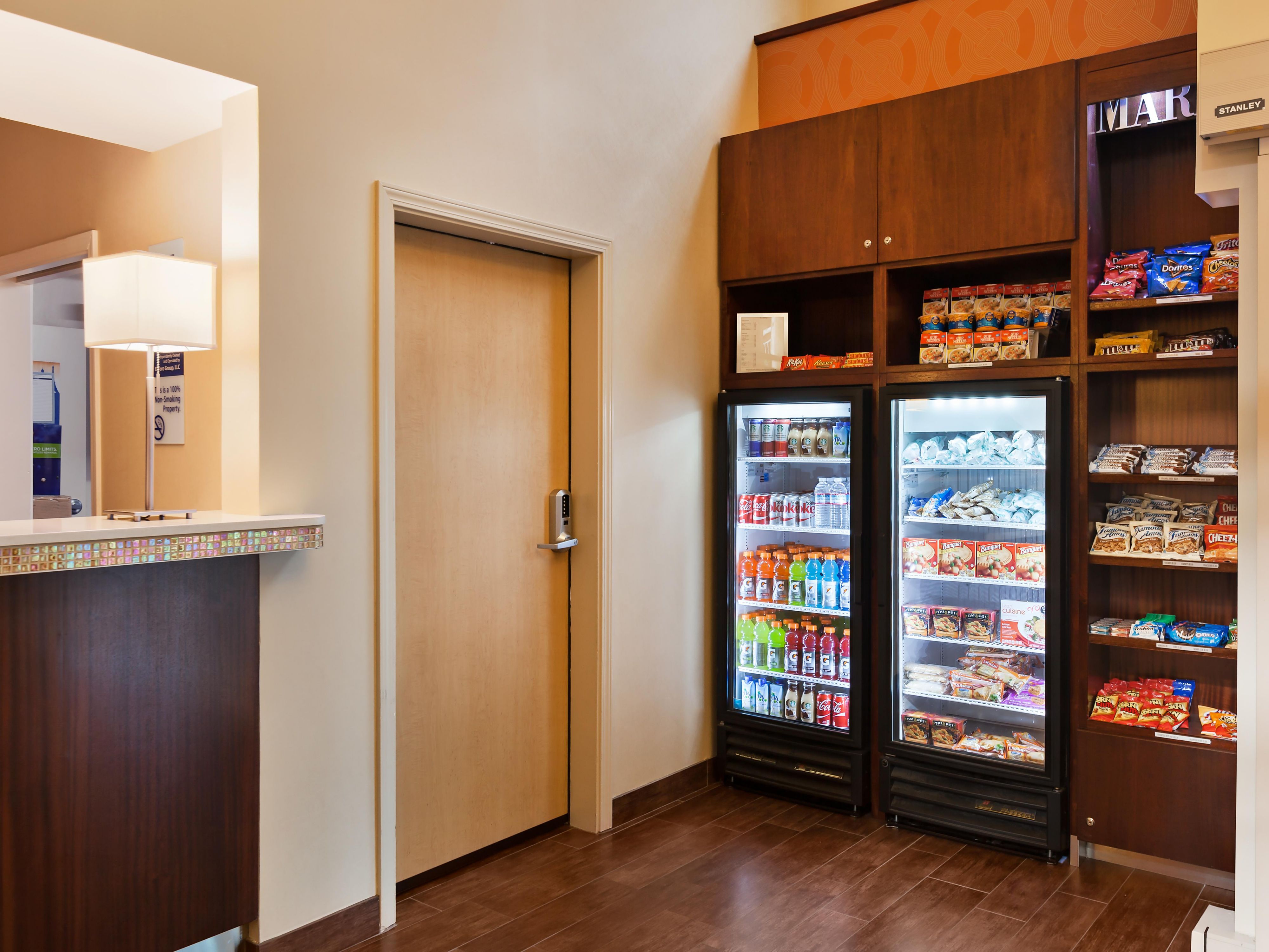 Forget something? Not to worry! Purchase late night snacks and other necessities at our sundry shop. 