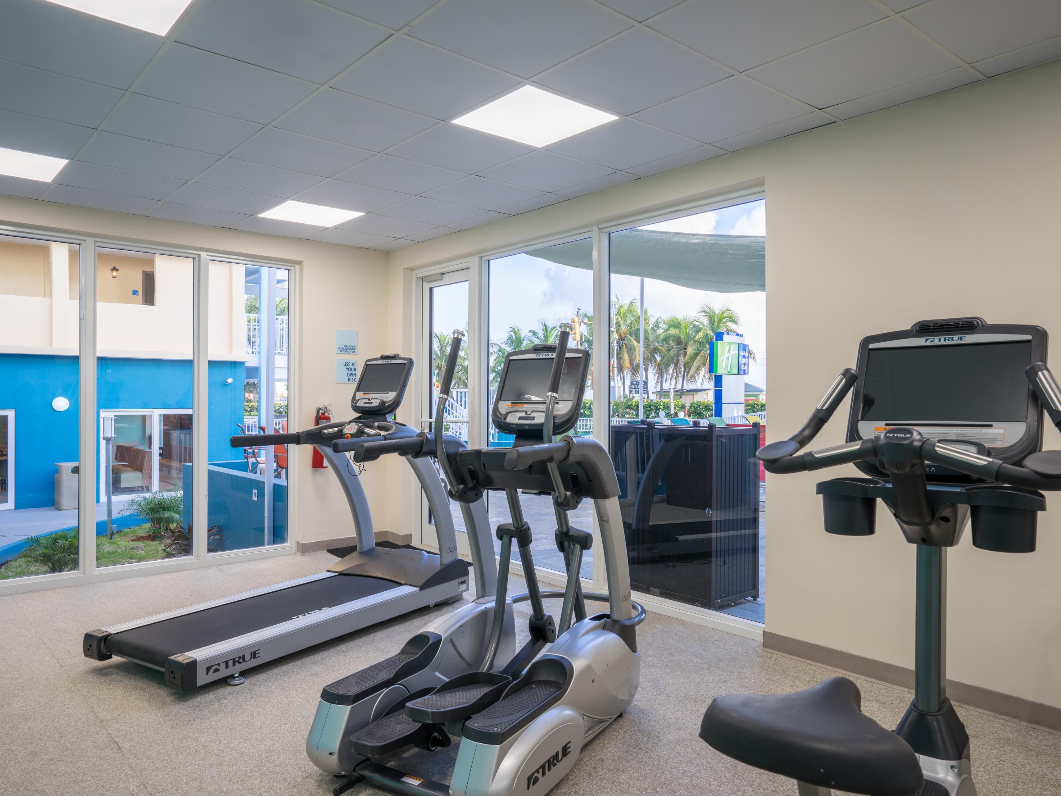 Stay active anytime in our 24-hour fitness center. Equipped with elliptical machines, free weights, and treadmills, you can customize your workout routine at your convenience.