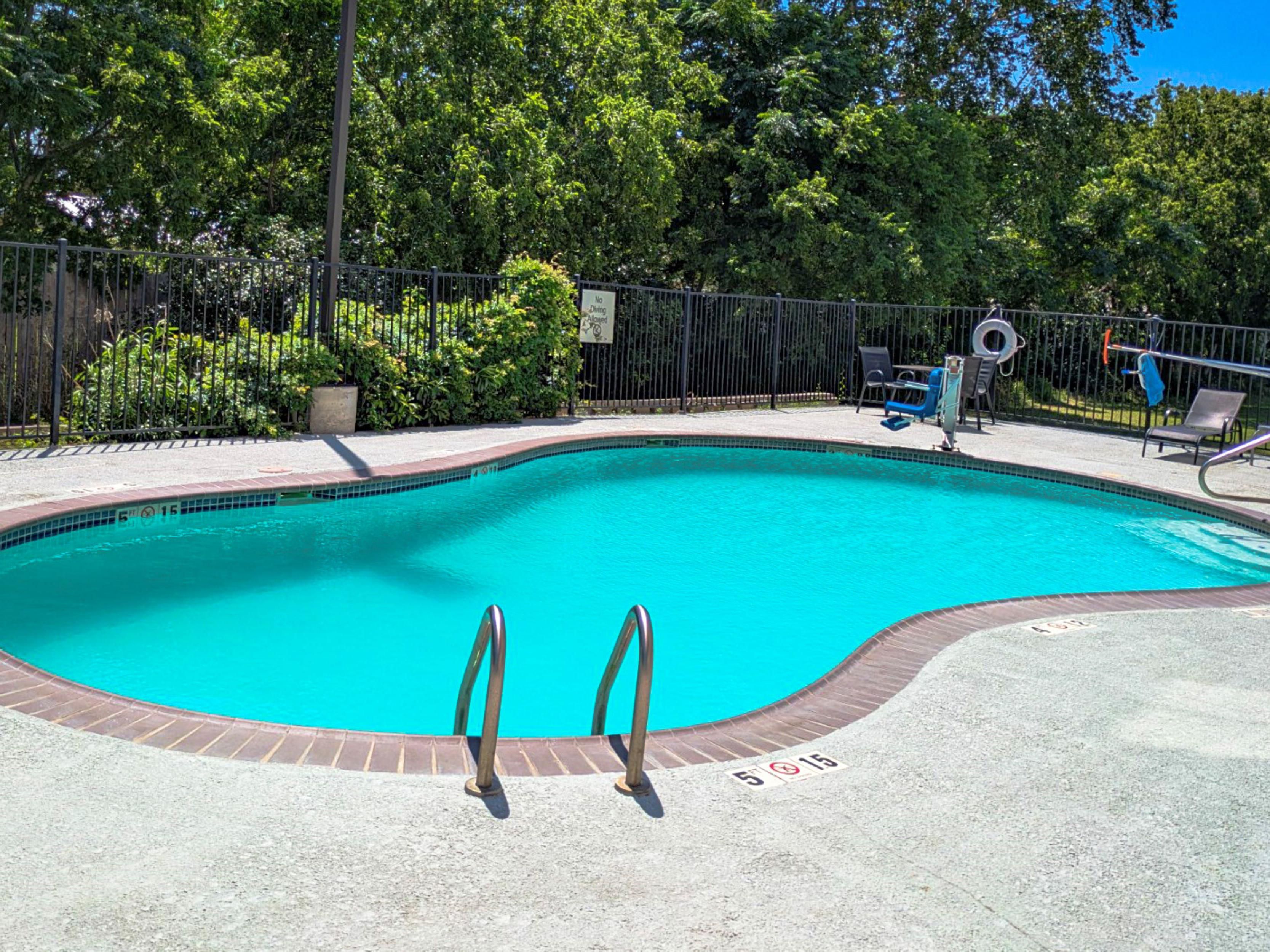 Relax and recharge with our on-site amenities, including a sparkling outdoor pool and modern 24-hour fitness center. Whether you're unwinding after a day of sightseeing or keeping up with your workout routine, our facilities are designed for your convenience and wellness during every stay.