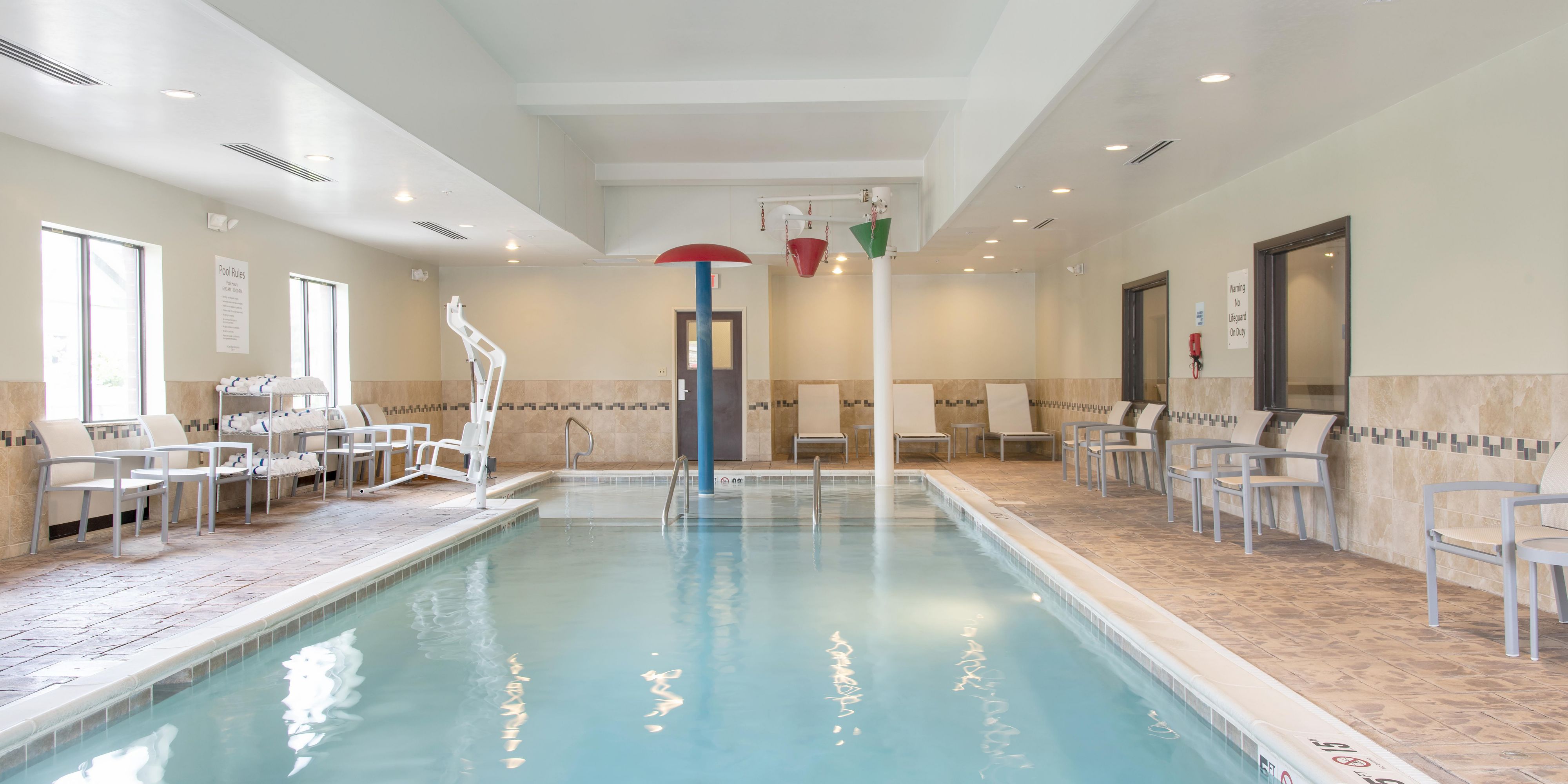 Heated indoor pool for guest use, by appointment. One hour increments- please reserve time upon arrival.