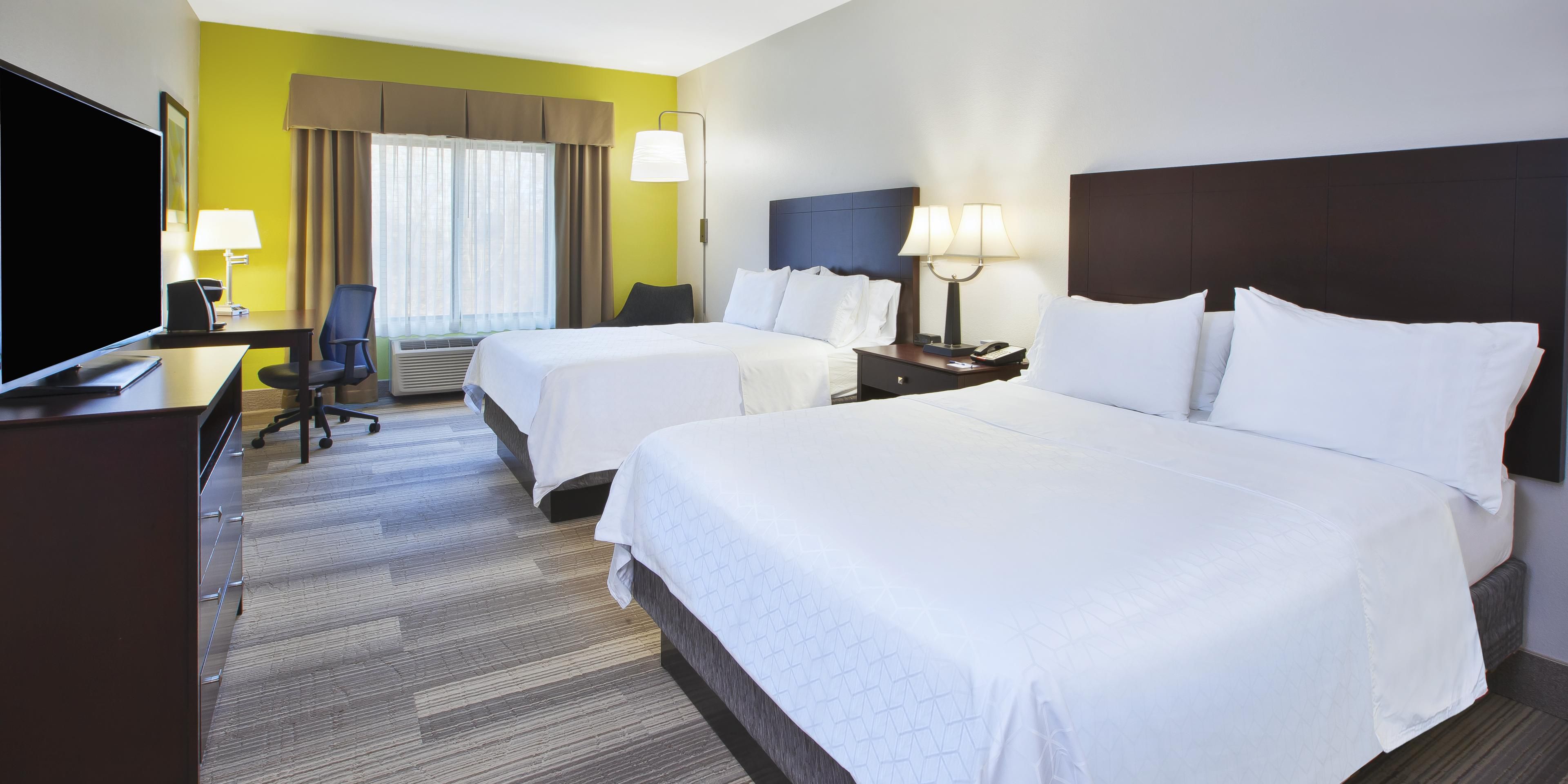 When choosing the Holiday Inn Express & Suites you choose a hotel with unbeatable guest service and hotel amenities such as free breakfast, and a pool with on-site fitness center. Our guest rooms feature luxurious bedding, spacious work space, complimentary WiFi. Call one of our Sales Manager's today to book a block of rooms for your next event.