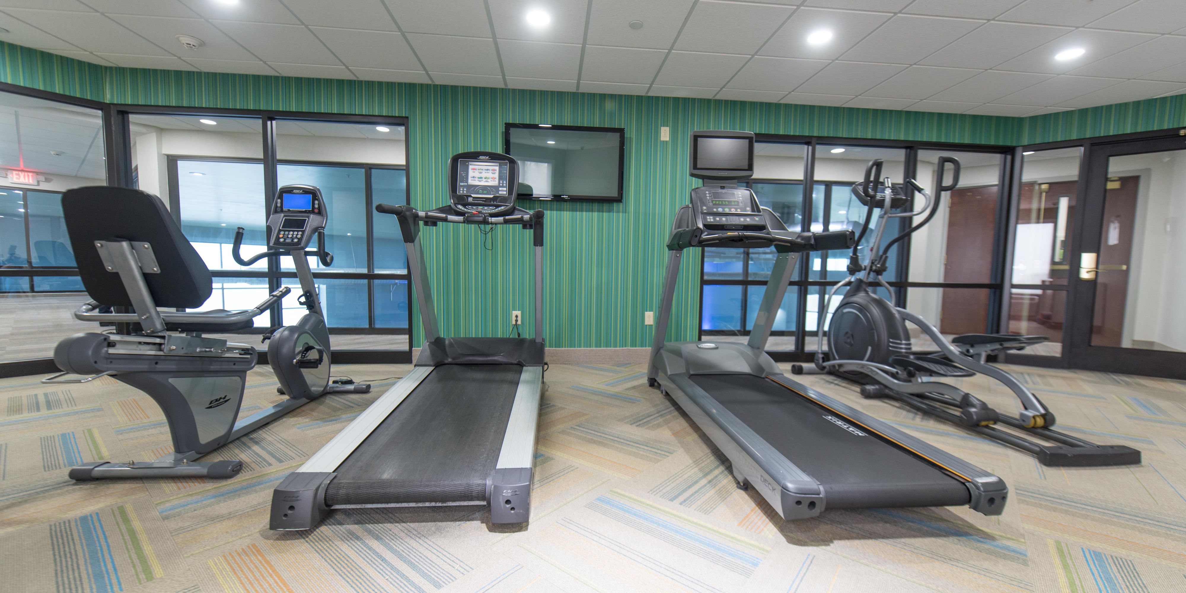 Keep your mind and body healthy with our complimentary fitness center. No need to stop your exercise program because your traveling. Our on site fitness room offers free weights, elliptical machines, treadmill and yoga essentials. Hours of operation is from 6:00am to 10:00pm