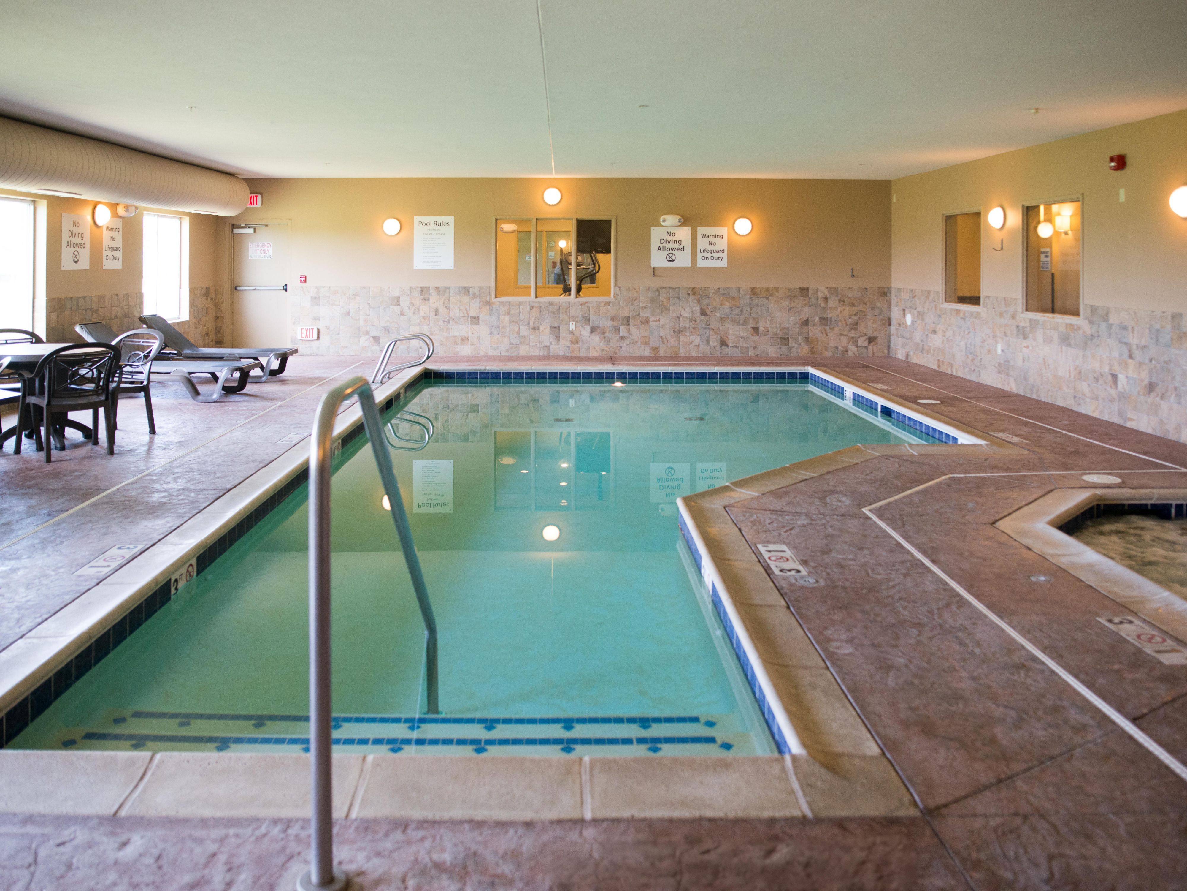 Enjoy a swim in our indoor heated pool.