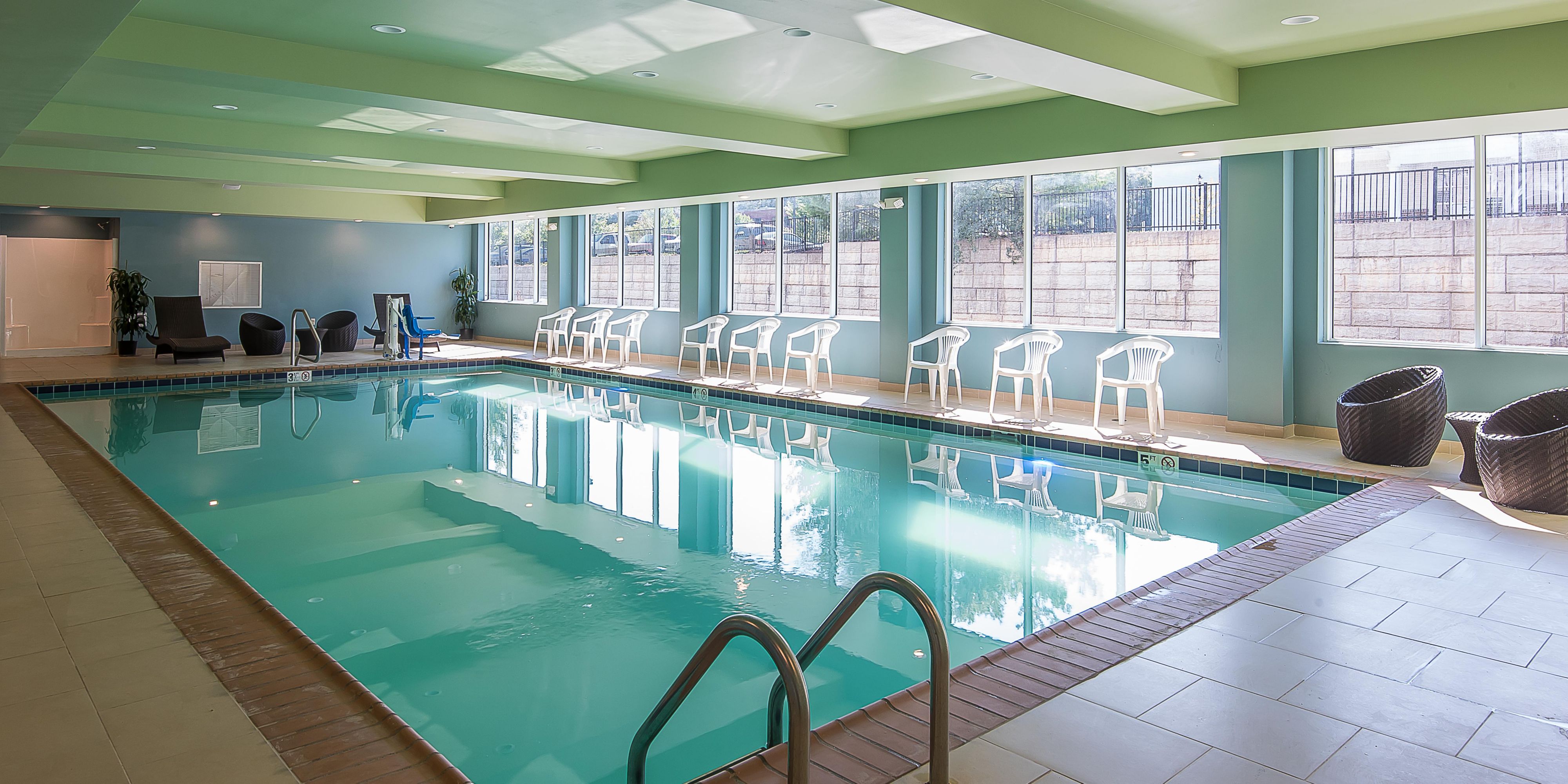Our heated indoor pool is a great way for you to unwind after a long day of travel or work. All of our guests that are staying with us receive complementary access to our pool!!!