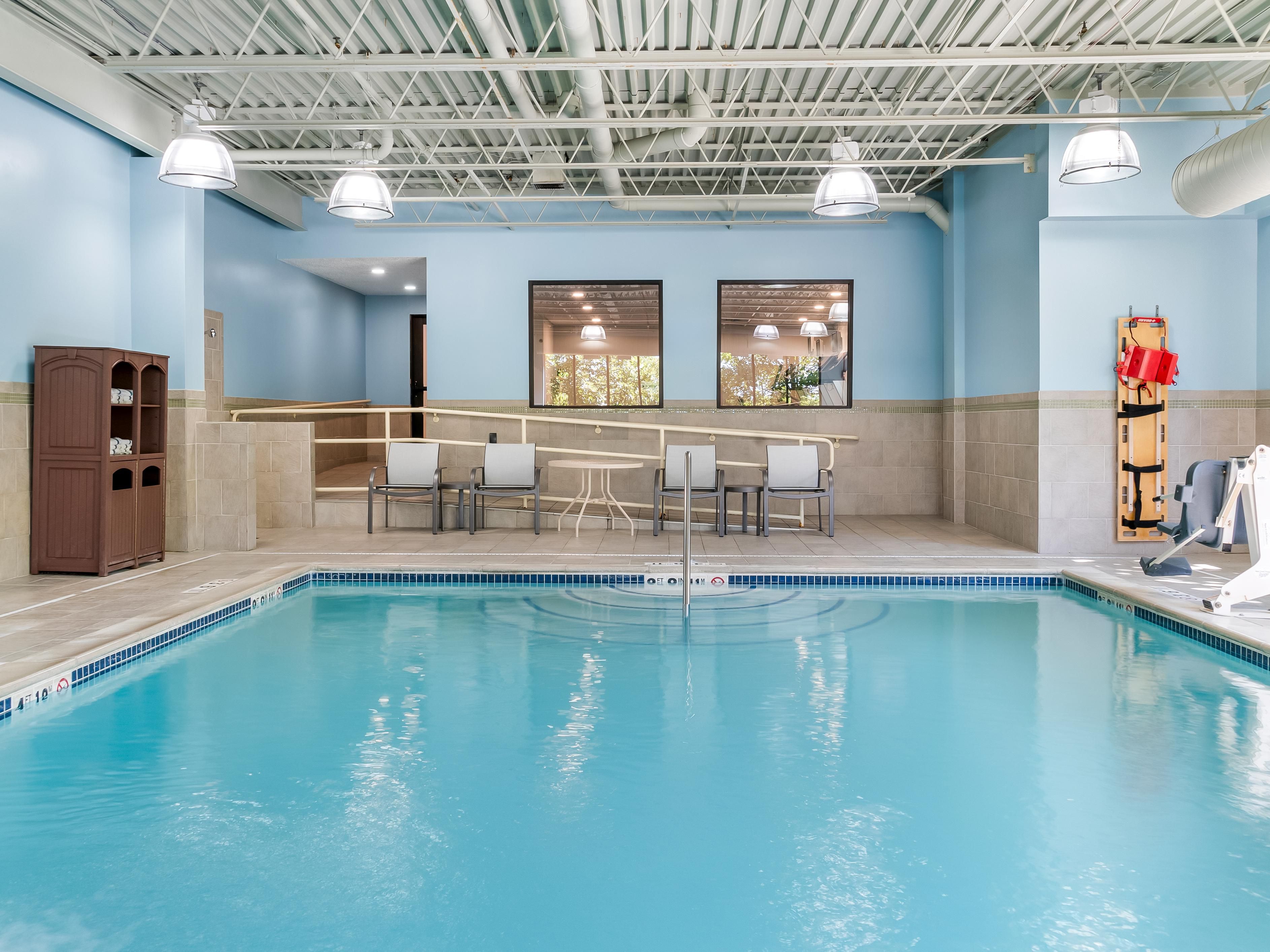 Escape the cold and indulge in a soothing swim in our inviting indoor heated pool. Open year-round from 7AM to 11PM for your comfort and relaxation.