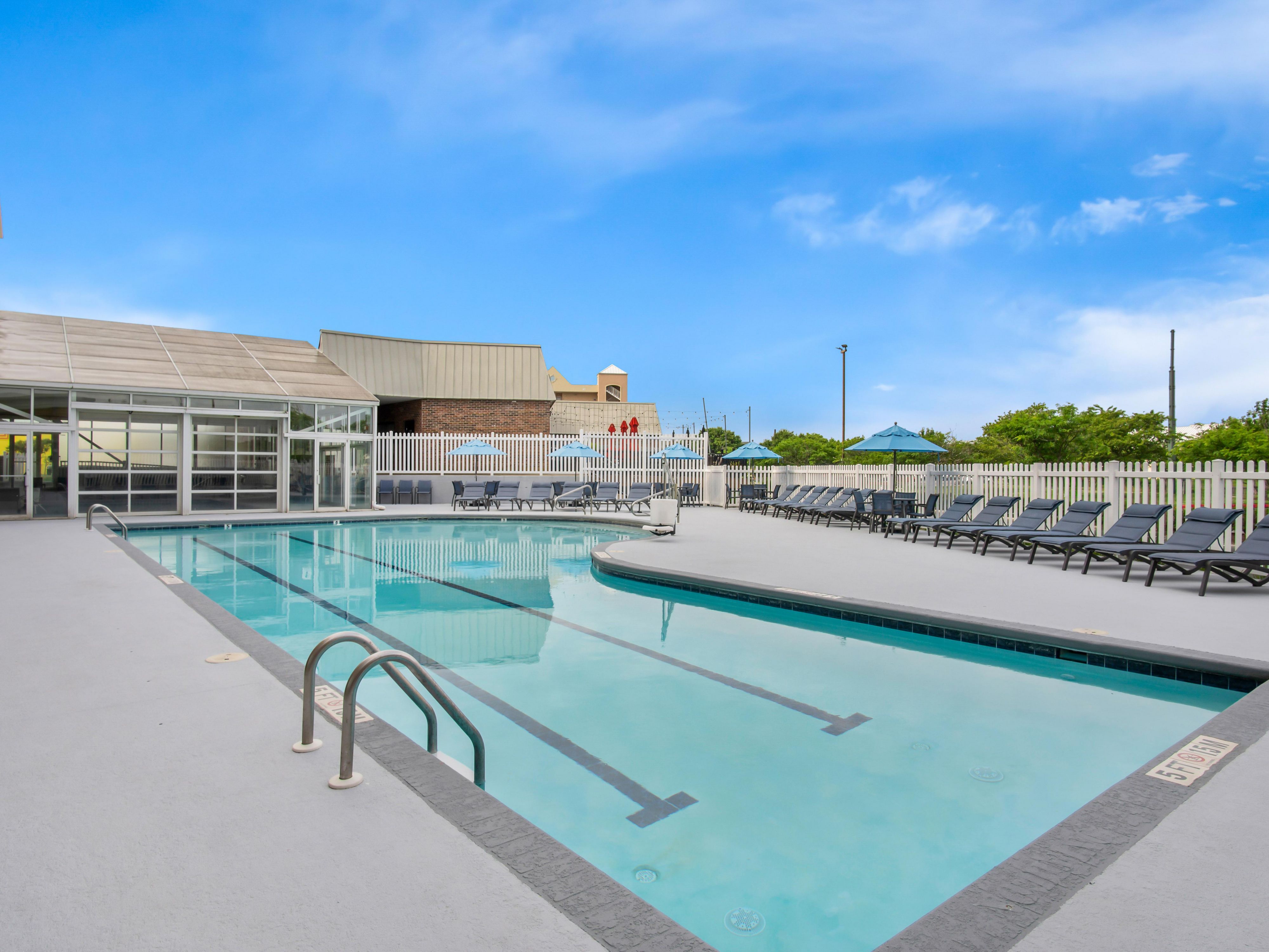 Enjoy our outdoor pool open seasonally from 7am-10pm