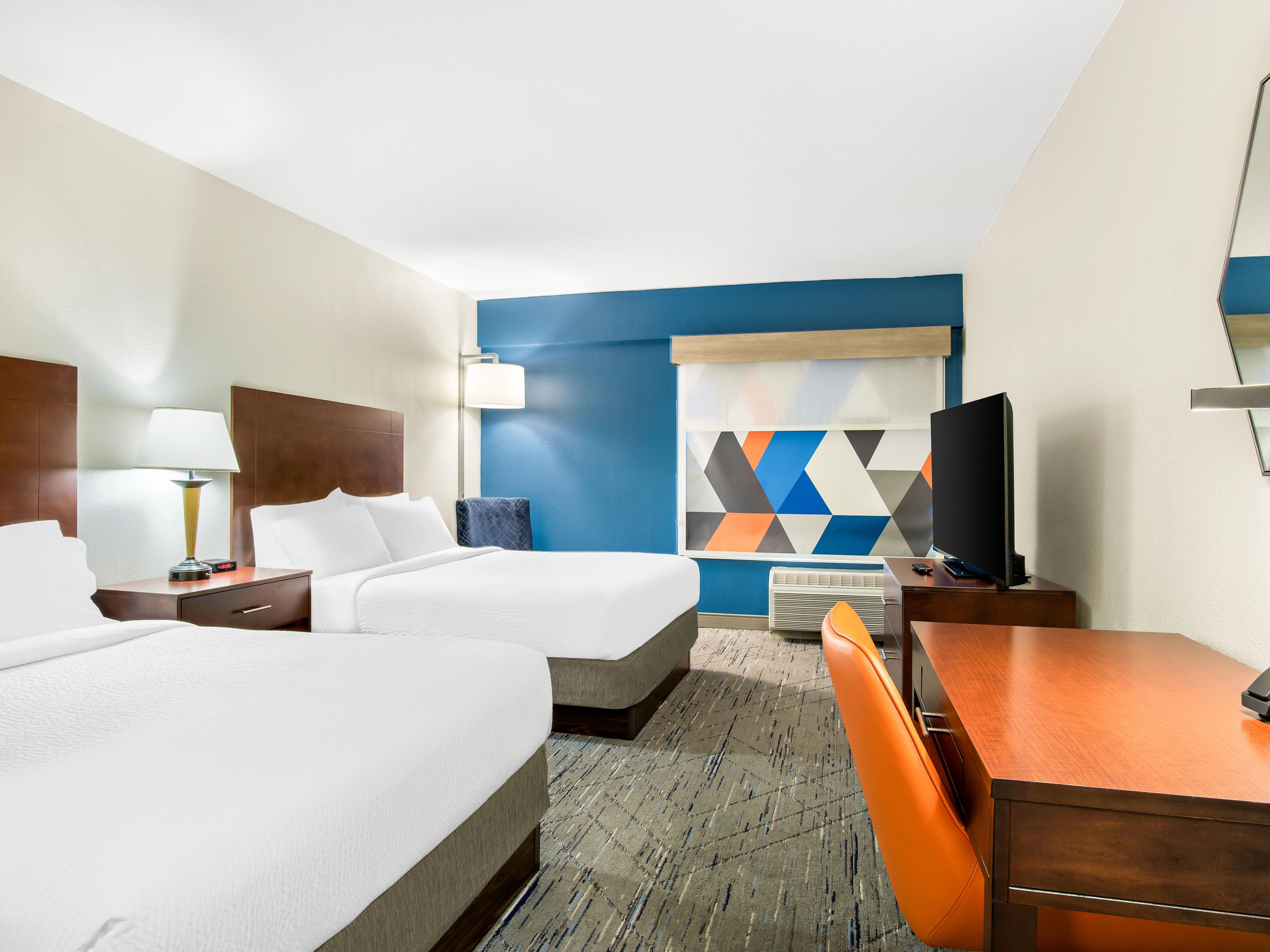 Our standard rooms have two queen beds