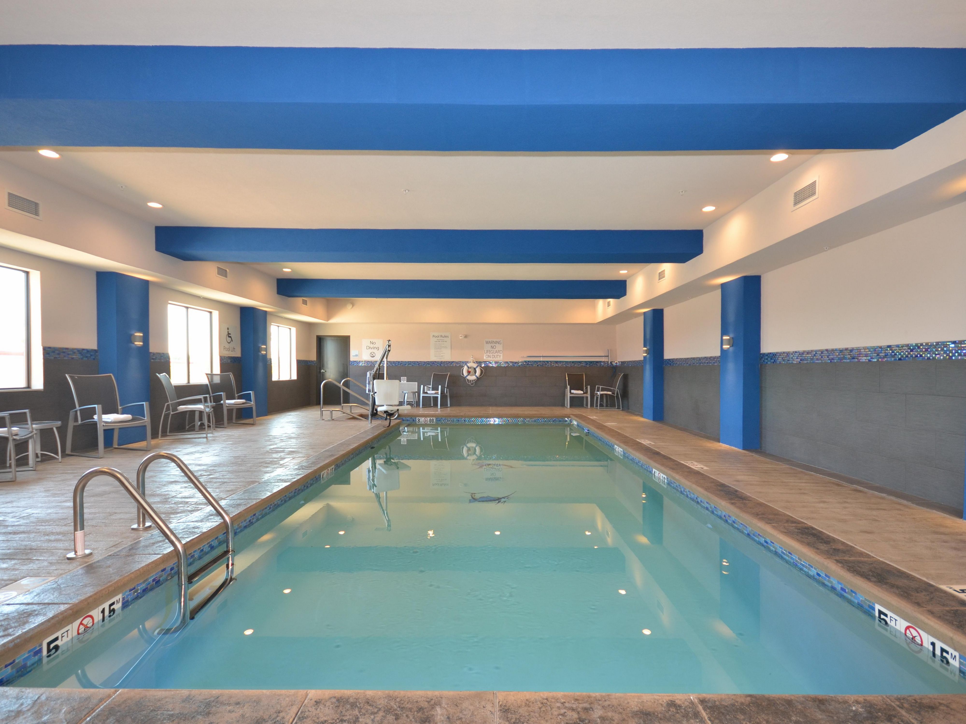 Take a dip in our indoor pool from 6:00 AM – 10:00 PM. Swim laps in the morning, make a mid-afternoon splash, or enjoy a leisurely evening soak. Whichever you prefer, our pool is the perfect place for recreation and relaxation.