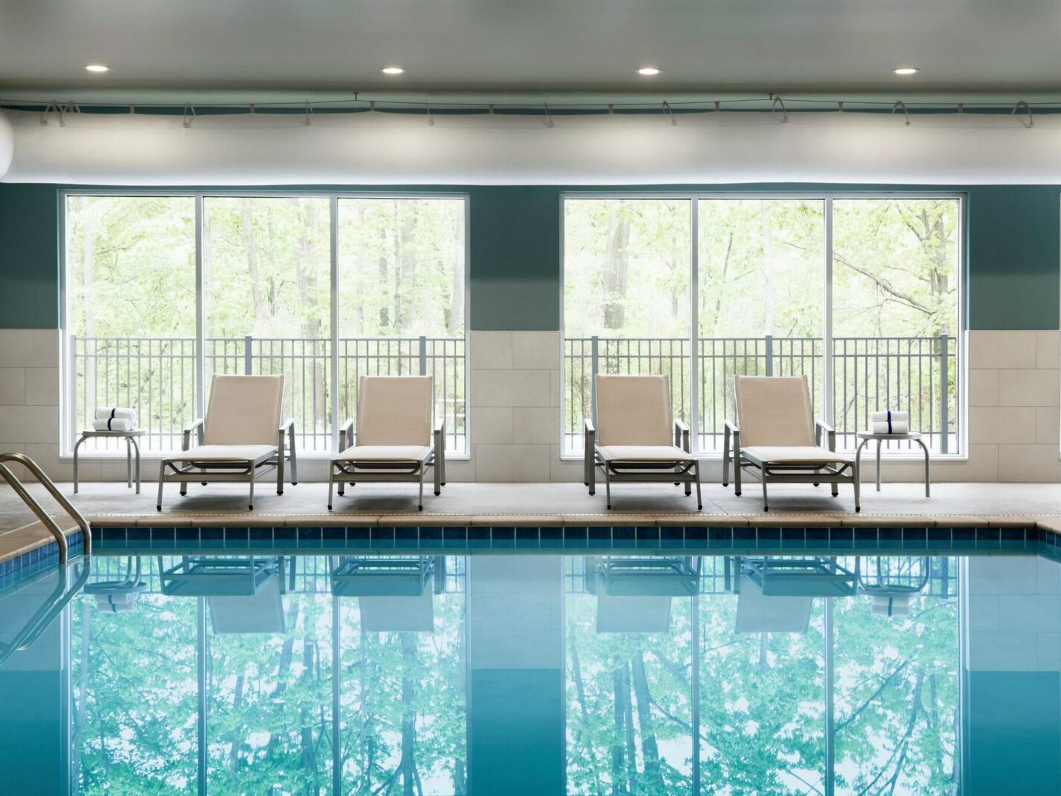 The Pool is Open! 
Beat the heat, relax, and unwind in our indoor pool! 