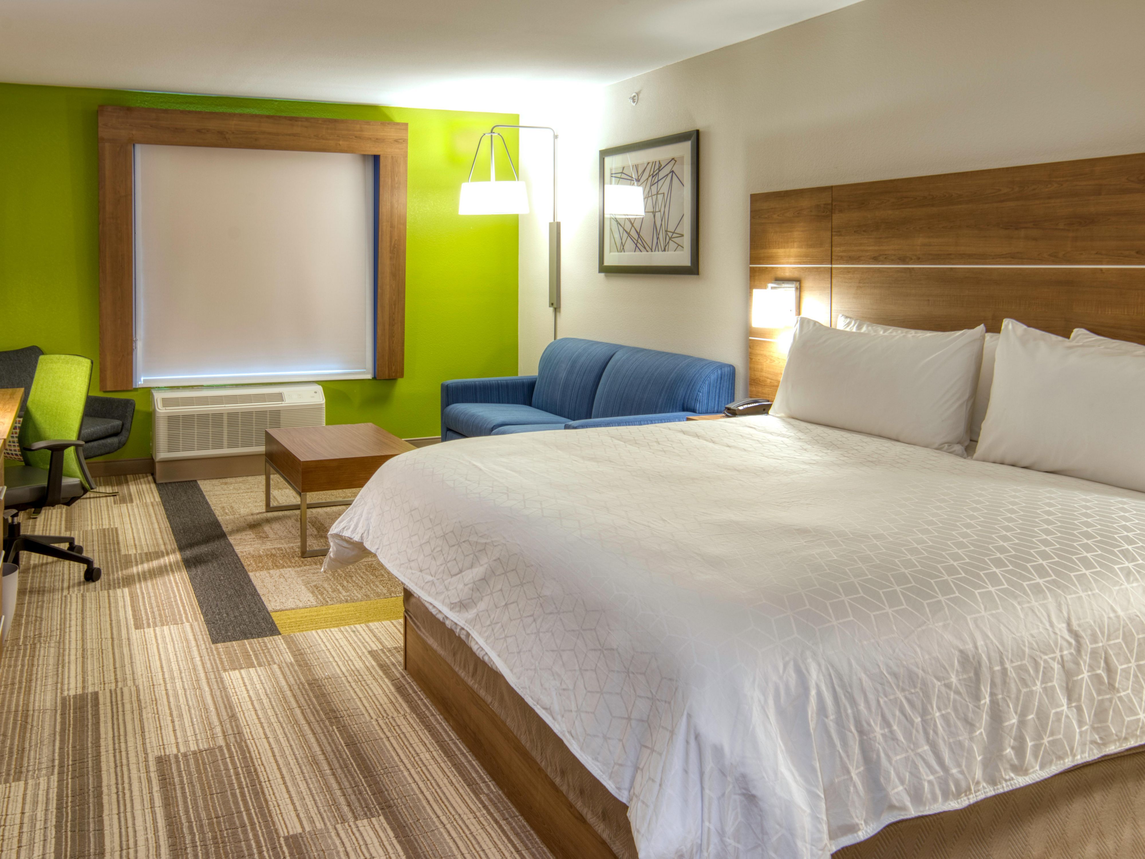 Our guest rooms are complete with a refrigerator and microwave, in room safe, and Premium Coffee Maker.