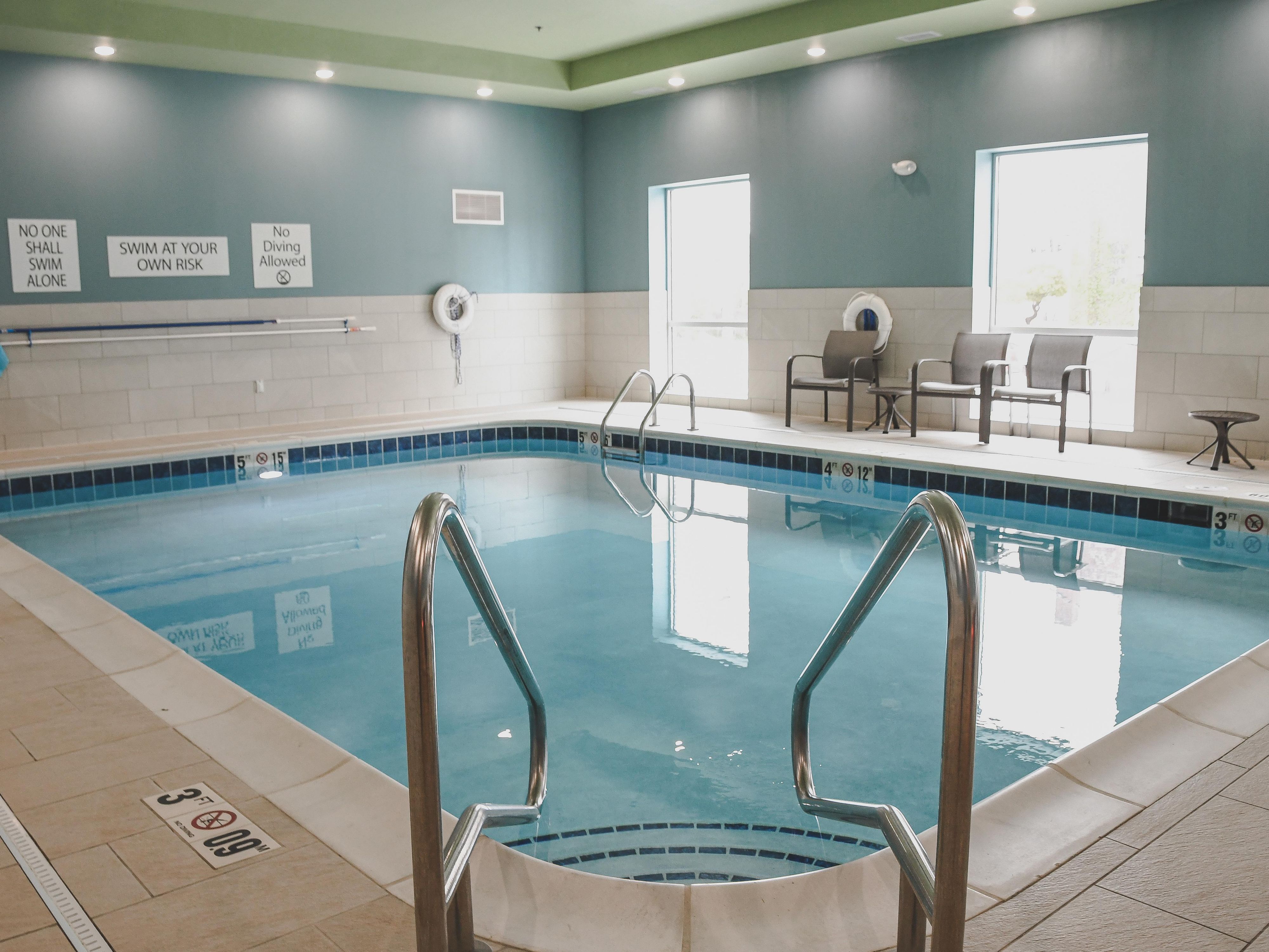 Take a refreshing dip in our indoor heated swimming pool.