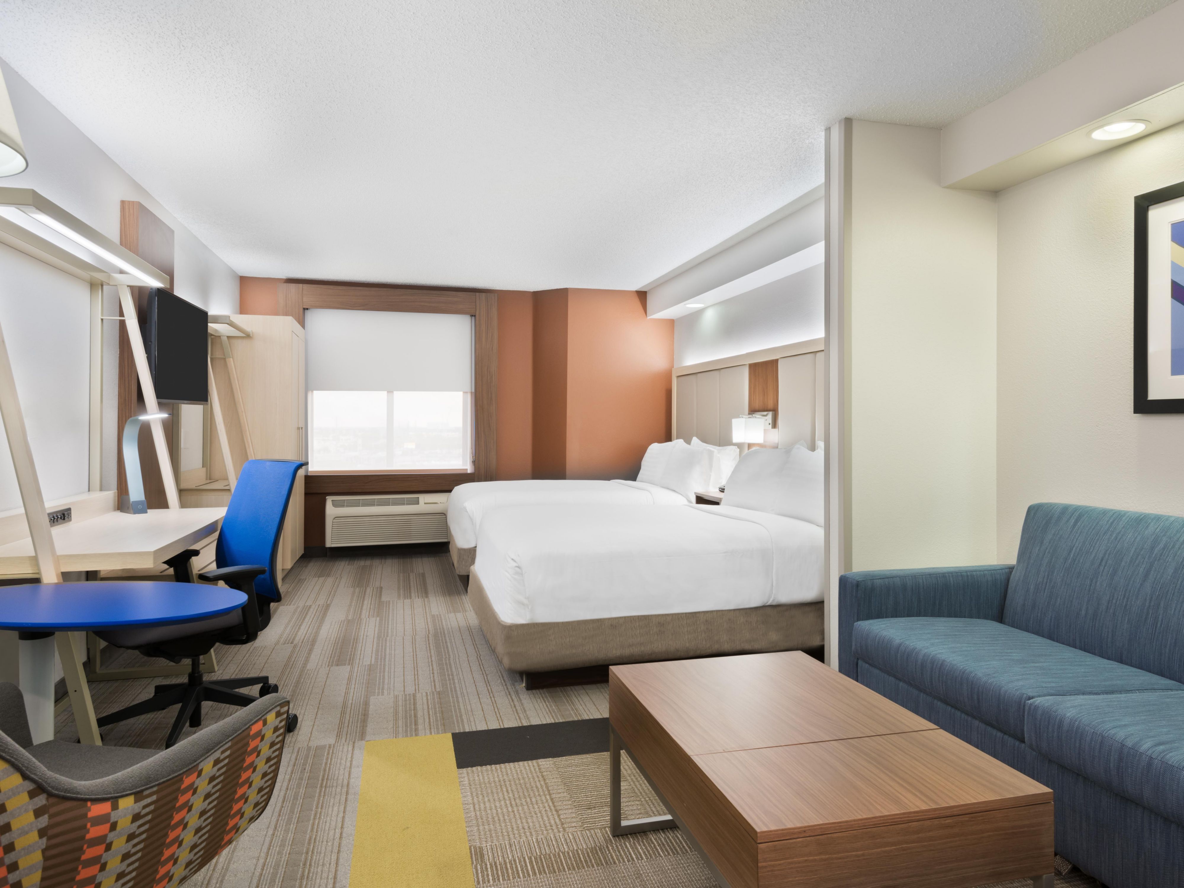 Our Two Double Bed Suites feature a sofa bed and 2 beds