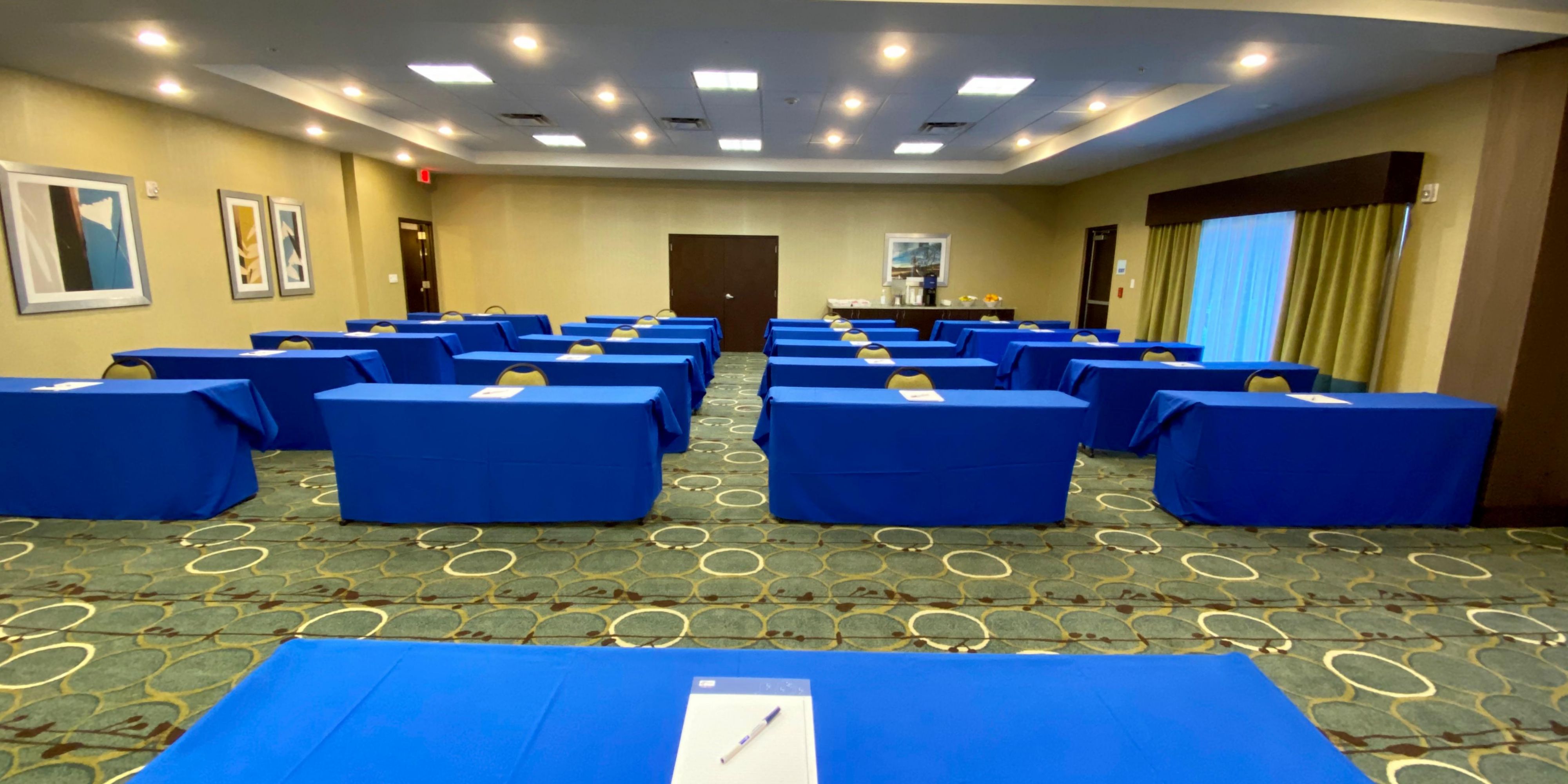 We are delighted to offer a wide variety of options for your next meeting or event. Our 1400 square feet meeting space can accommodate up to 120 guests.  
