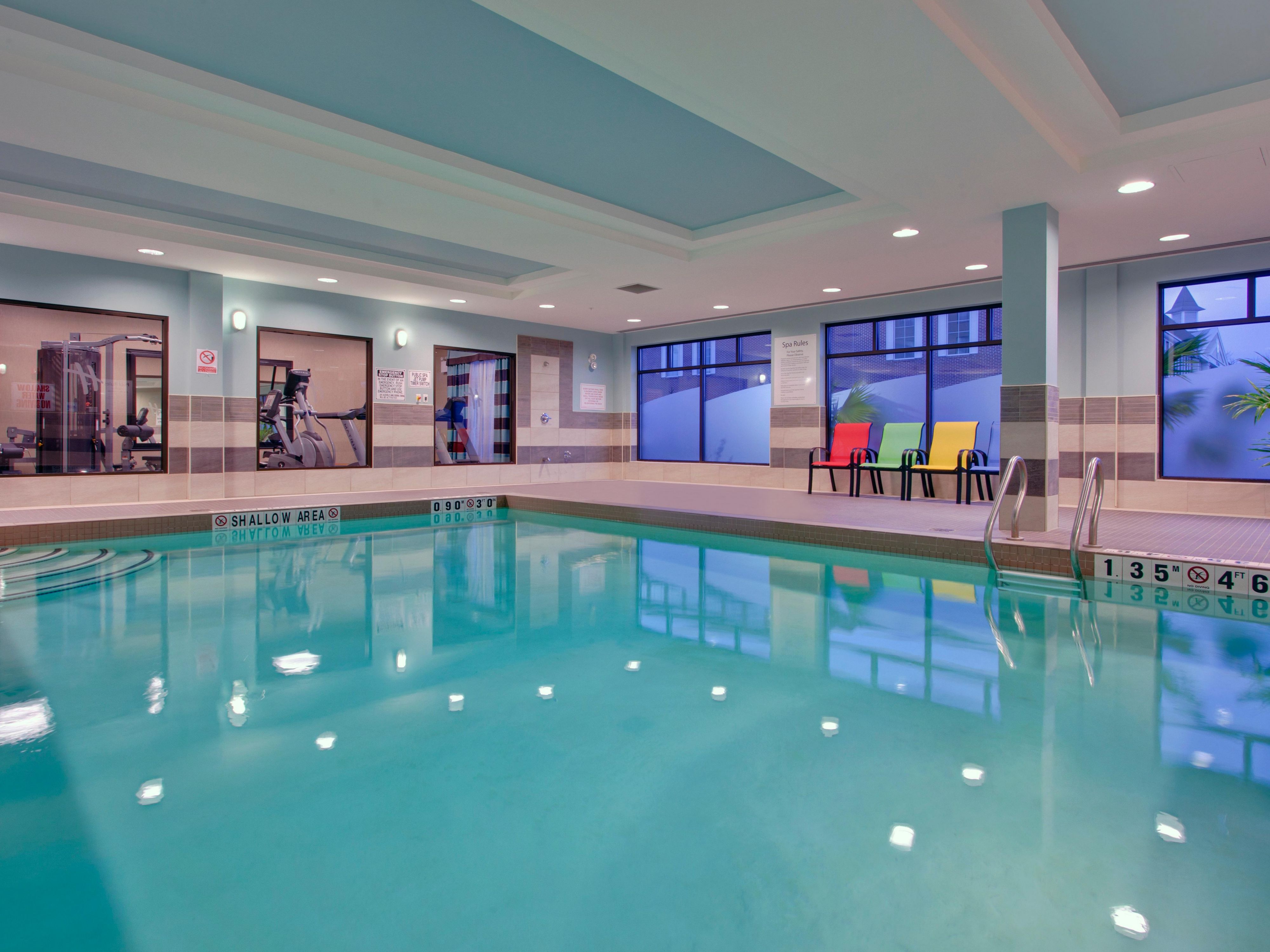 Take a refreshing dip in our heated indoor pool open year-round.