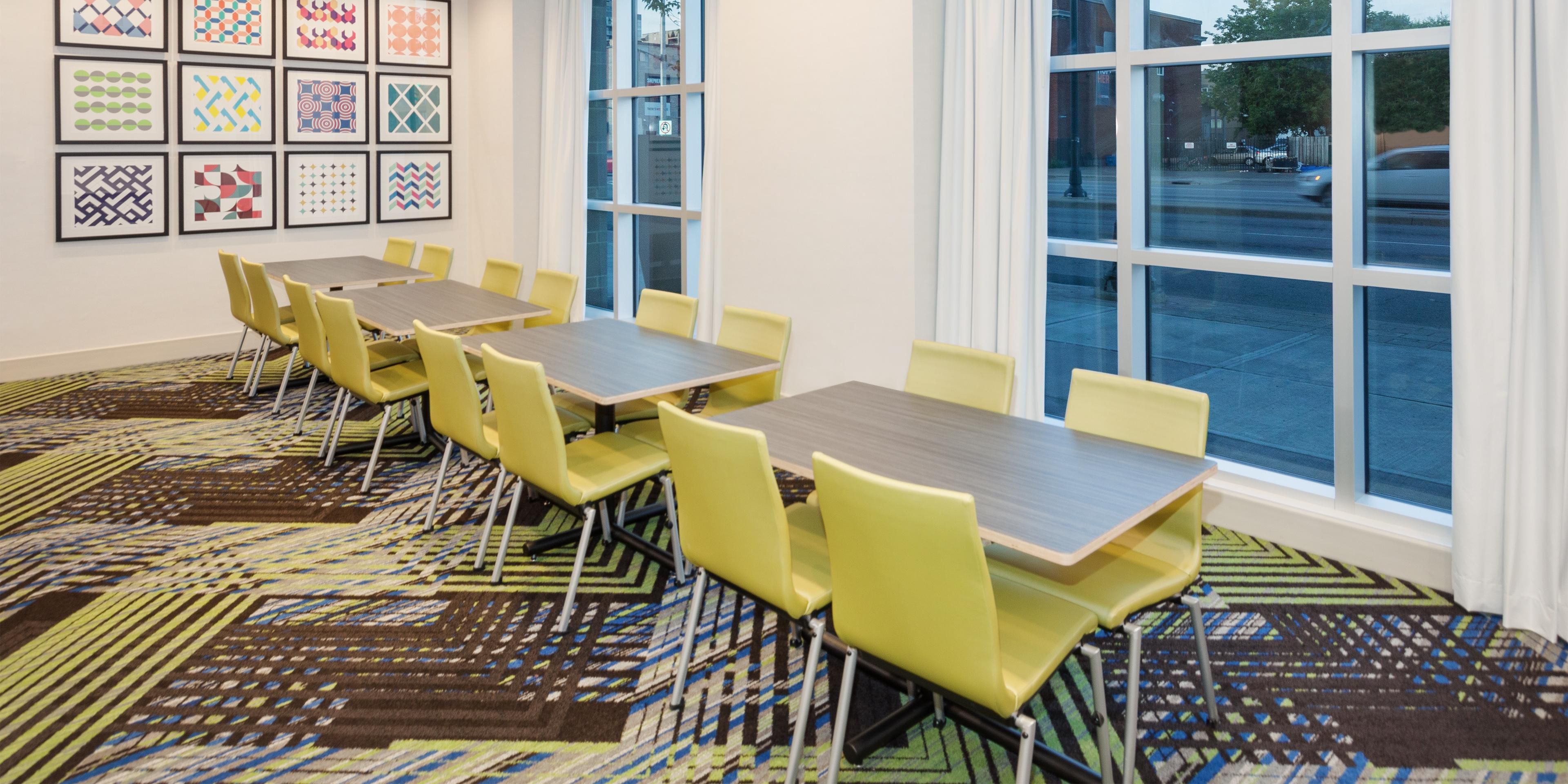 Experience our versatile 1,200 square feet of space for your next event.  Perfect for small to medium-sized groups. We will work with you to set up all the essentials you need for your meeting including catering and A/V equipment.