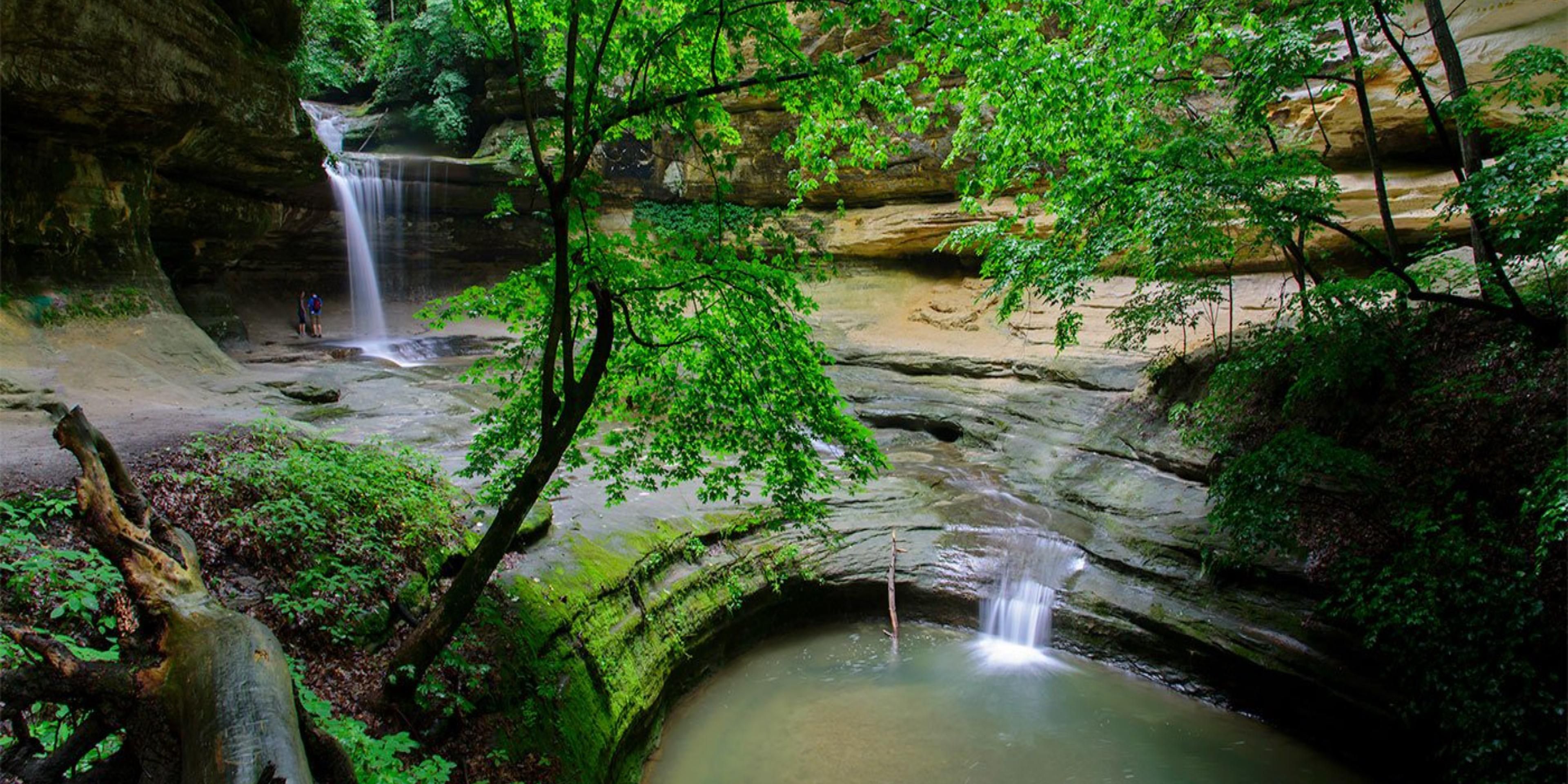 Just a short drive away, Starved Rock State Park is a world apart with towering trees, seasonal waterfalls, 13 miles of trails, boating and fishing.  