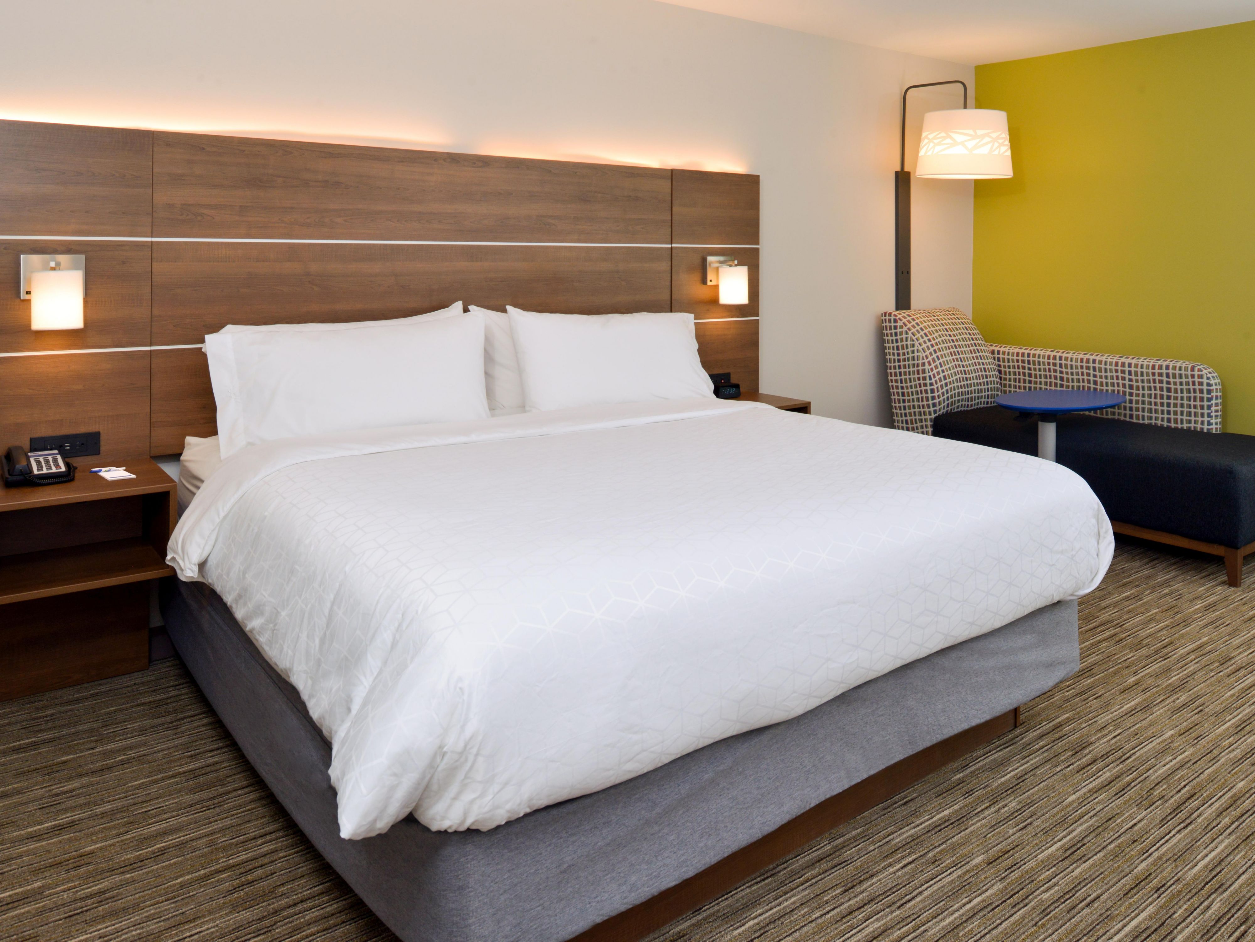 Spacious room with King Bed and sitting area.