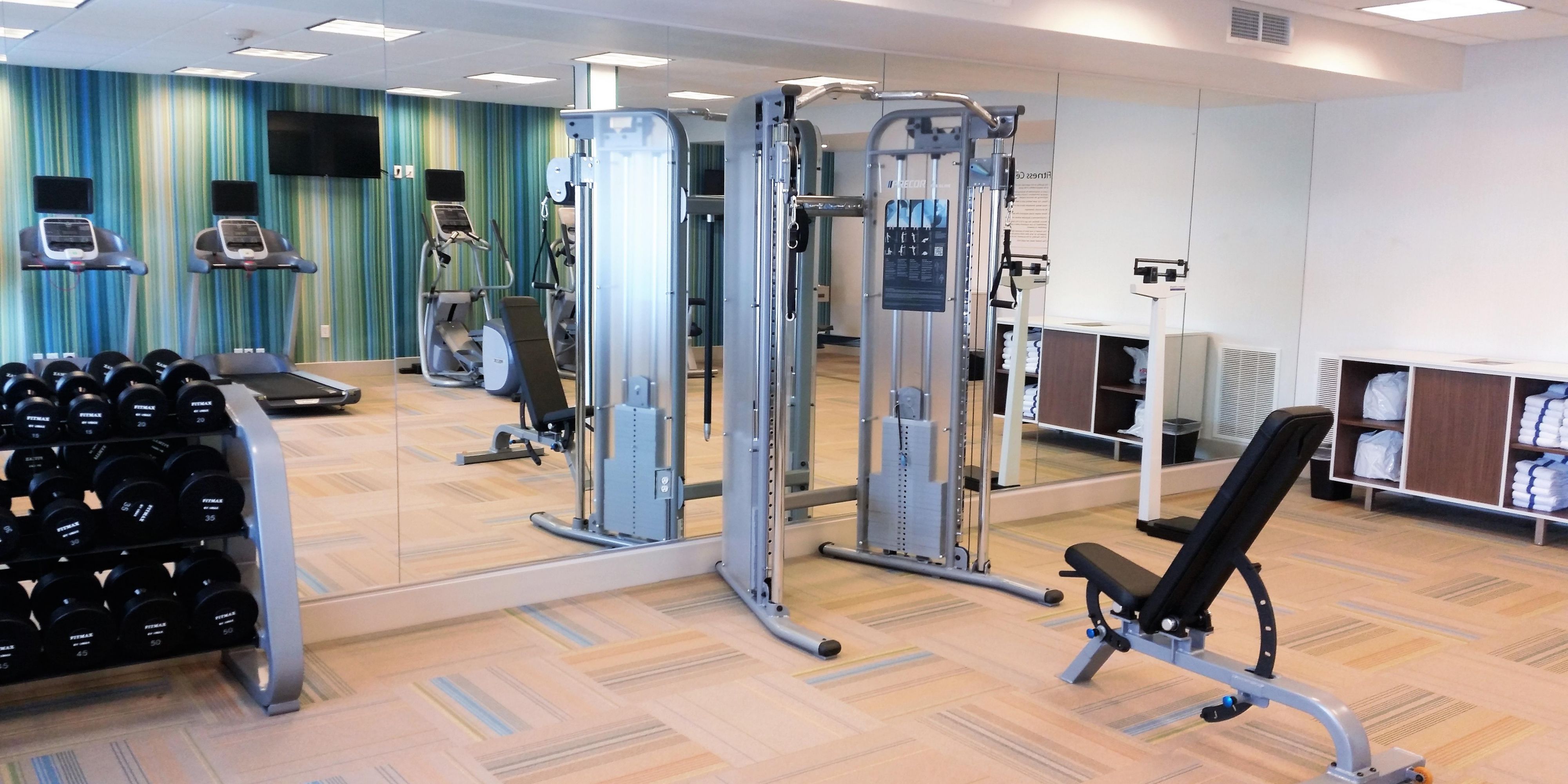 Work out in our fitness center. Open 24/7 