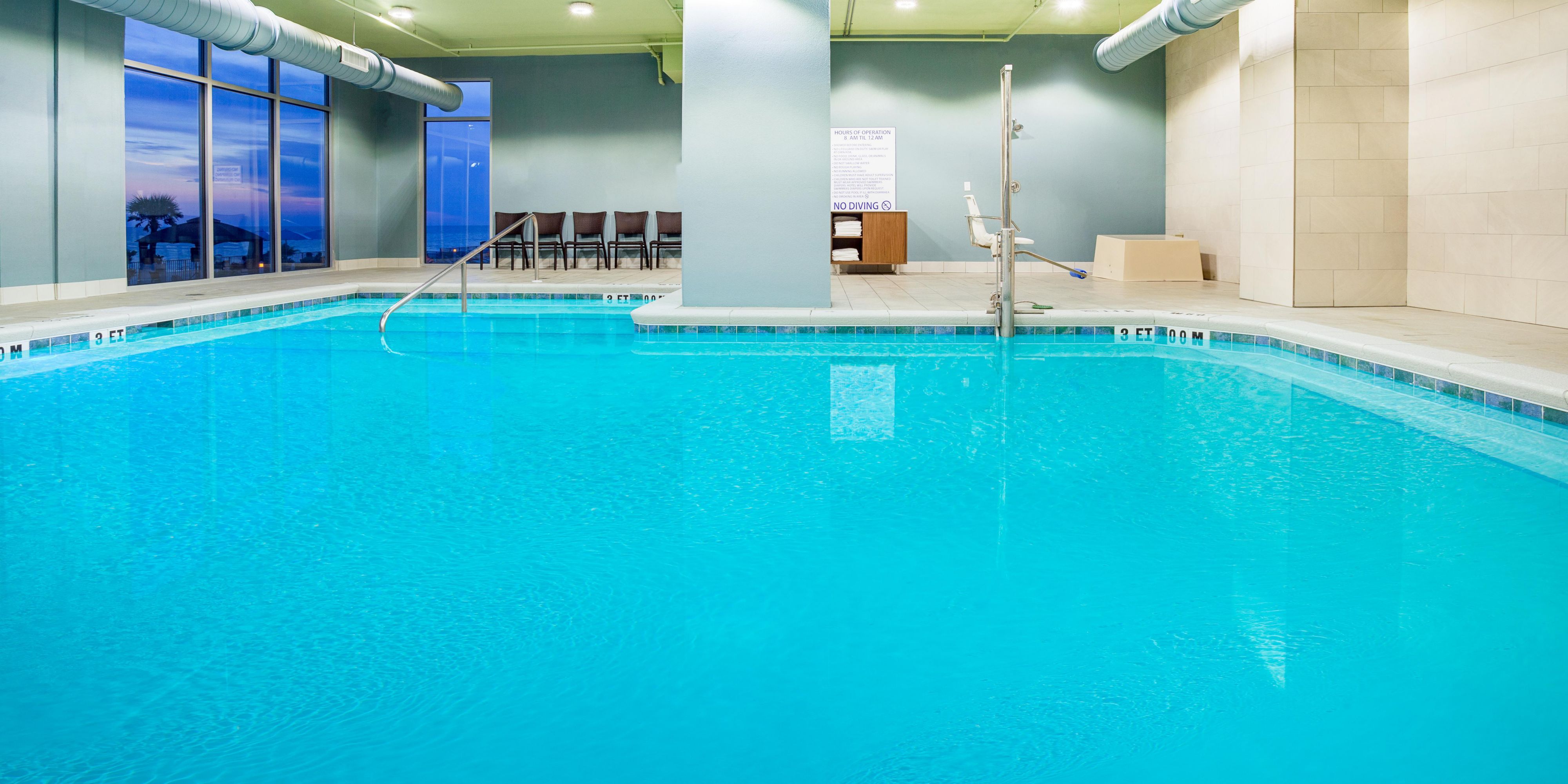 Take a dip in our inviting indoor pool, the perfect escape regardless of the weather. Unwind, swim, and rejuvenate in a climate-controlled environment. Dive into fun and explore our refreshing amenities.