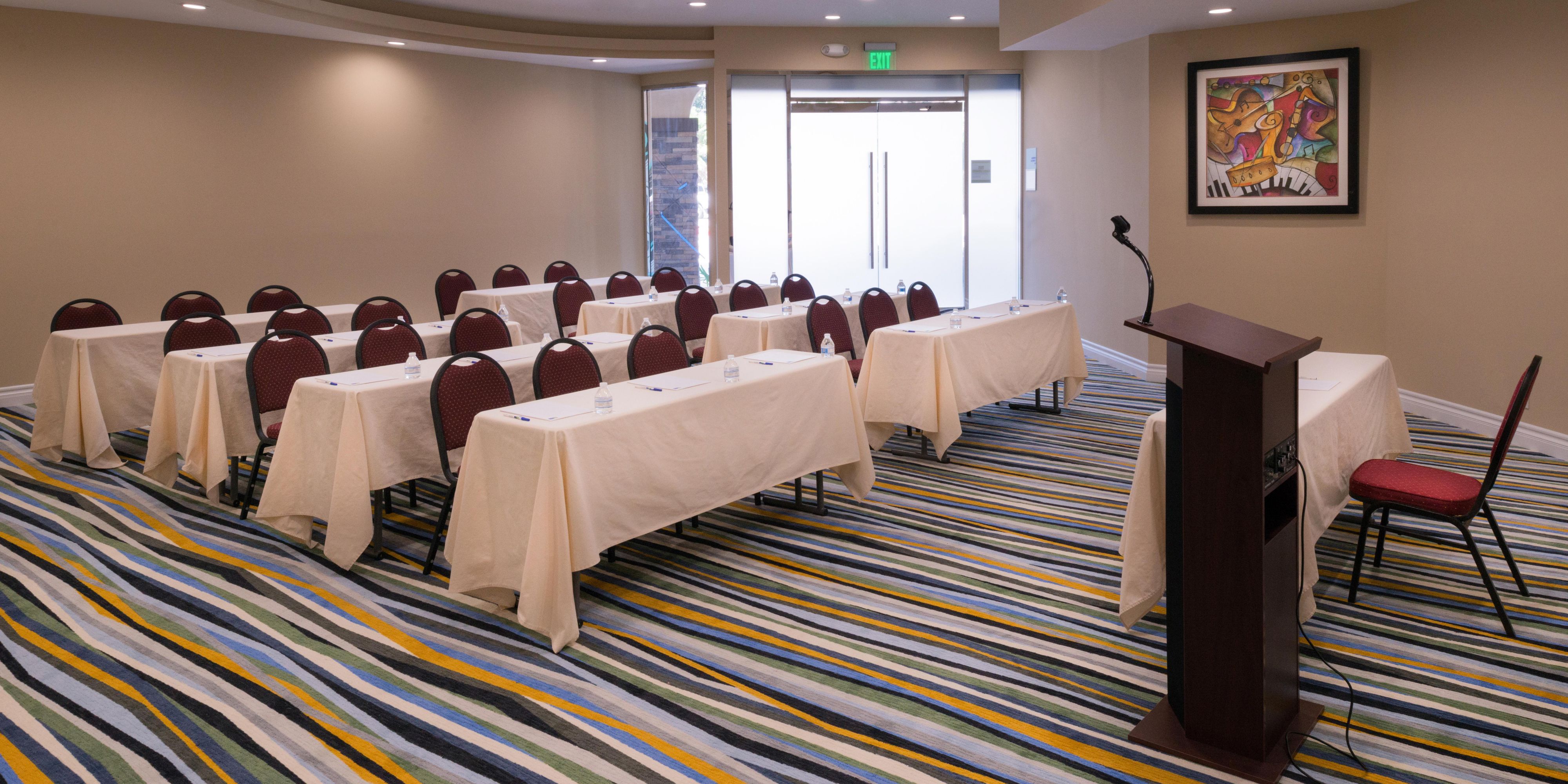 In light of the COVID-19 pandemic, we have installed hand sanitizer machines in all of our meeting rooms, as well as implemented additional sanitation in between each meeting room usage with Bioesque disinfectant. We have also decreased the max occupancy of all of our event spaces to comply with the social distancing protocol to keep everyone safe.