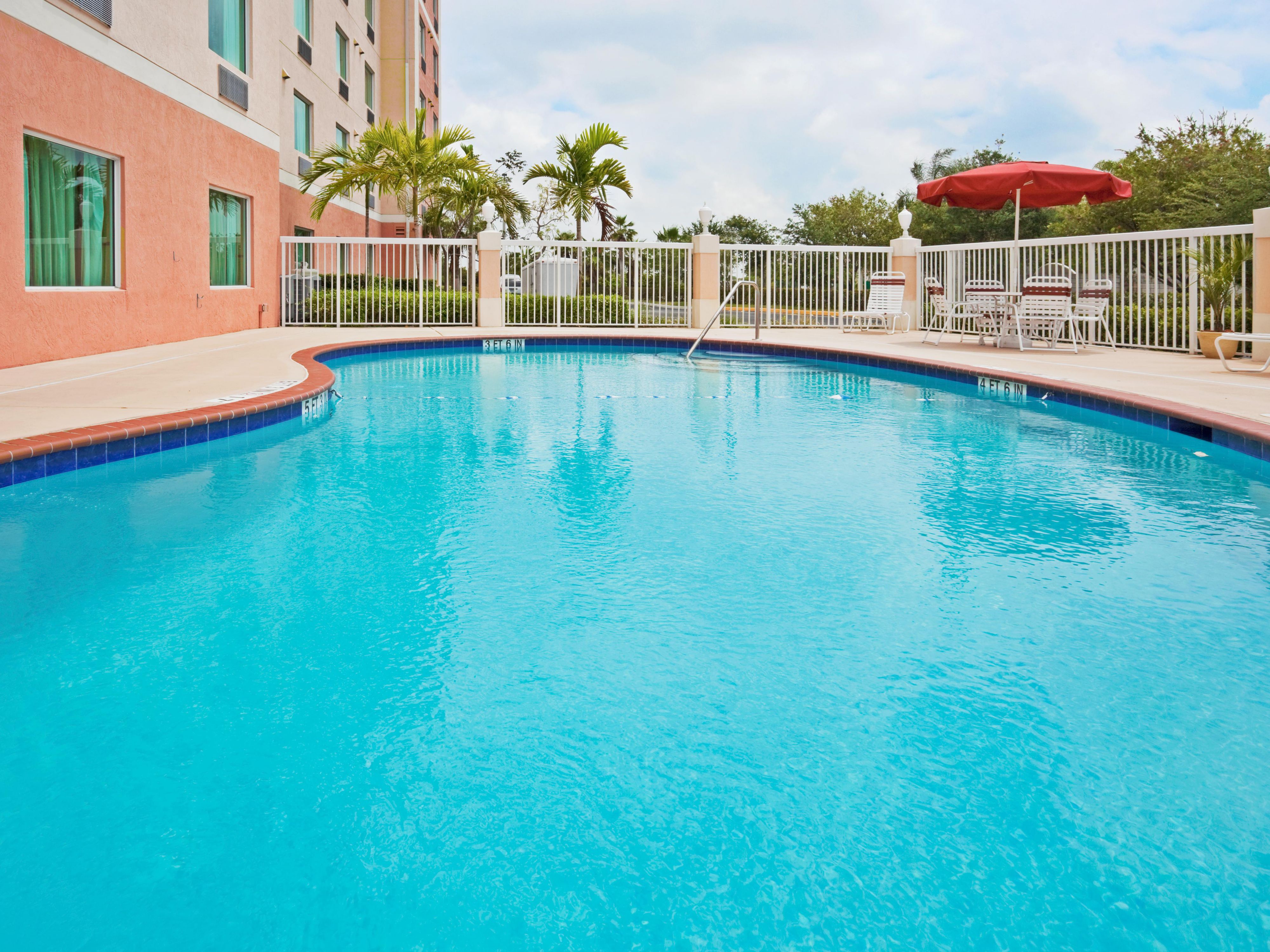Our pool is designed to make any kid smile and business traveler unwind from an active day. Enjoy the fresh air and of course, towels are always on hand after a swim!