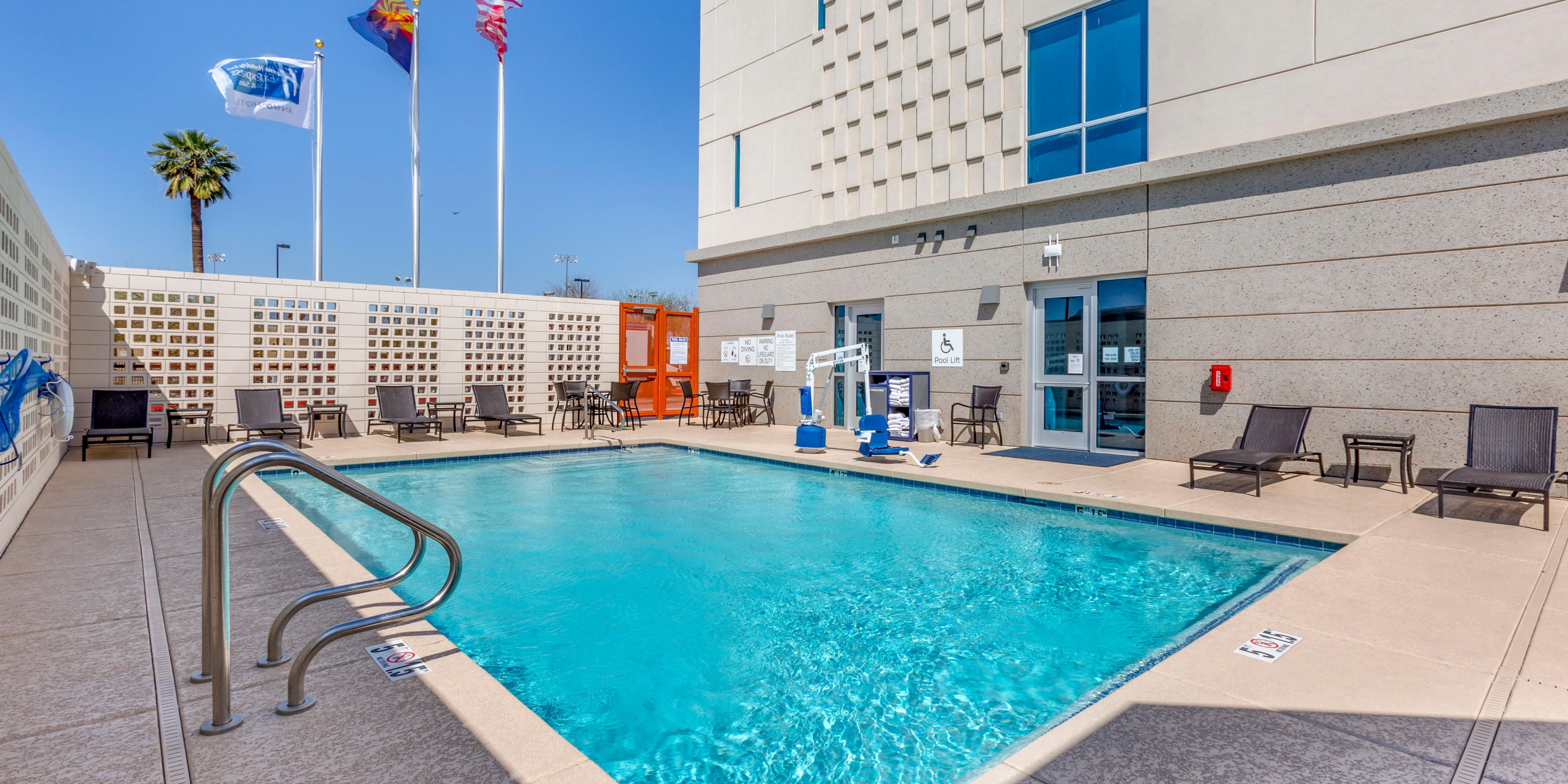 Soak up the sun from any angle, poolside, at Holiday Inn Express and Suites Phoenix Downtown - State Capitol. Let our outdoor pool be your oasis. Book now to take a dip!