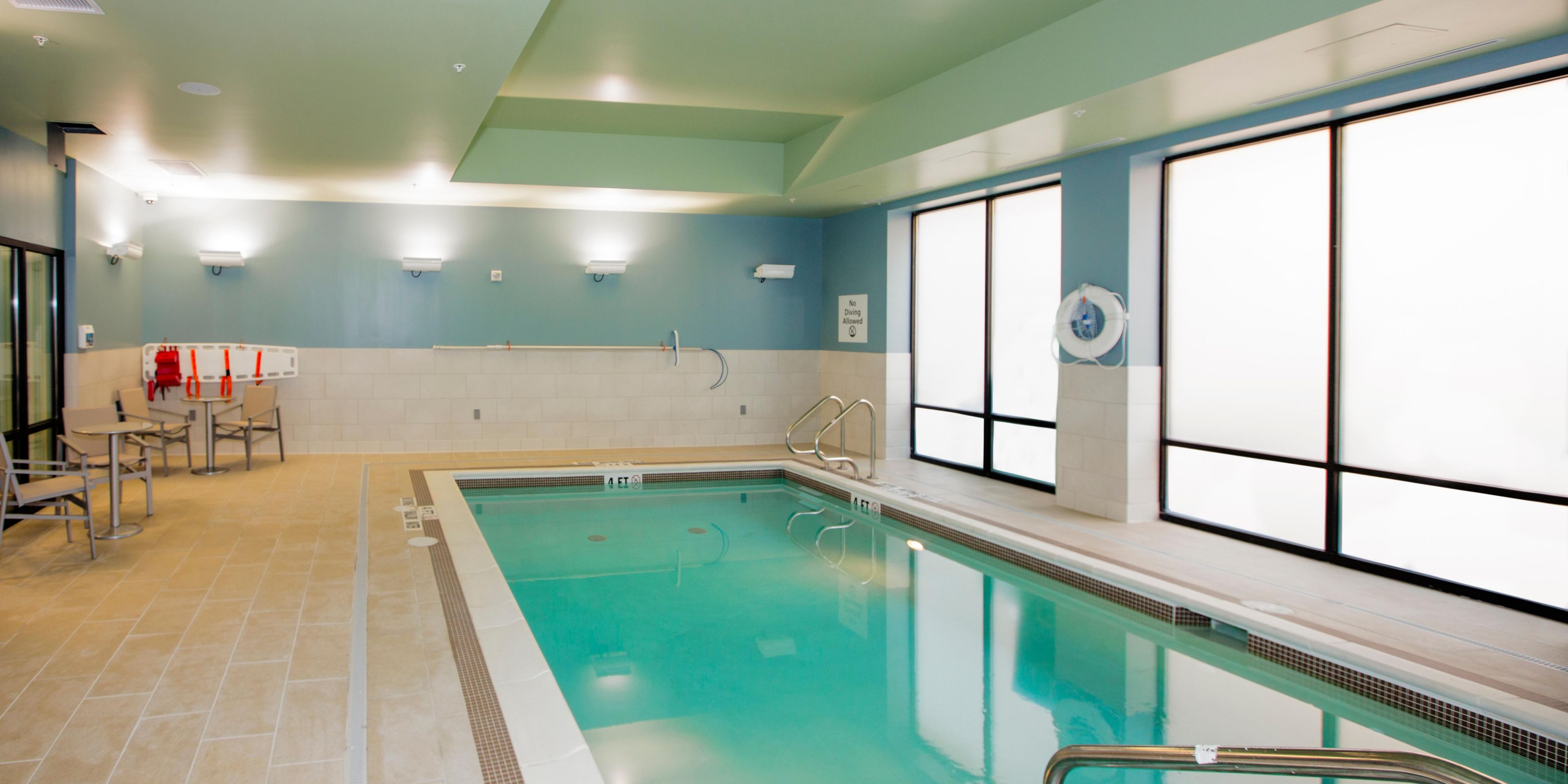 Bring the kids and pack your bathing suits to enjoy our heated indoor pool.  