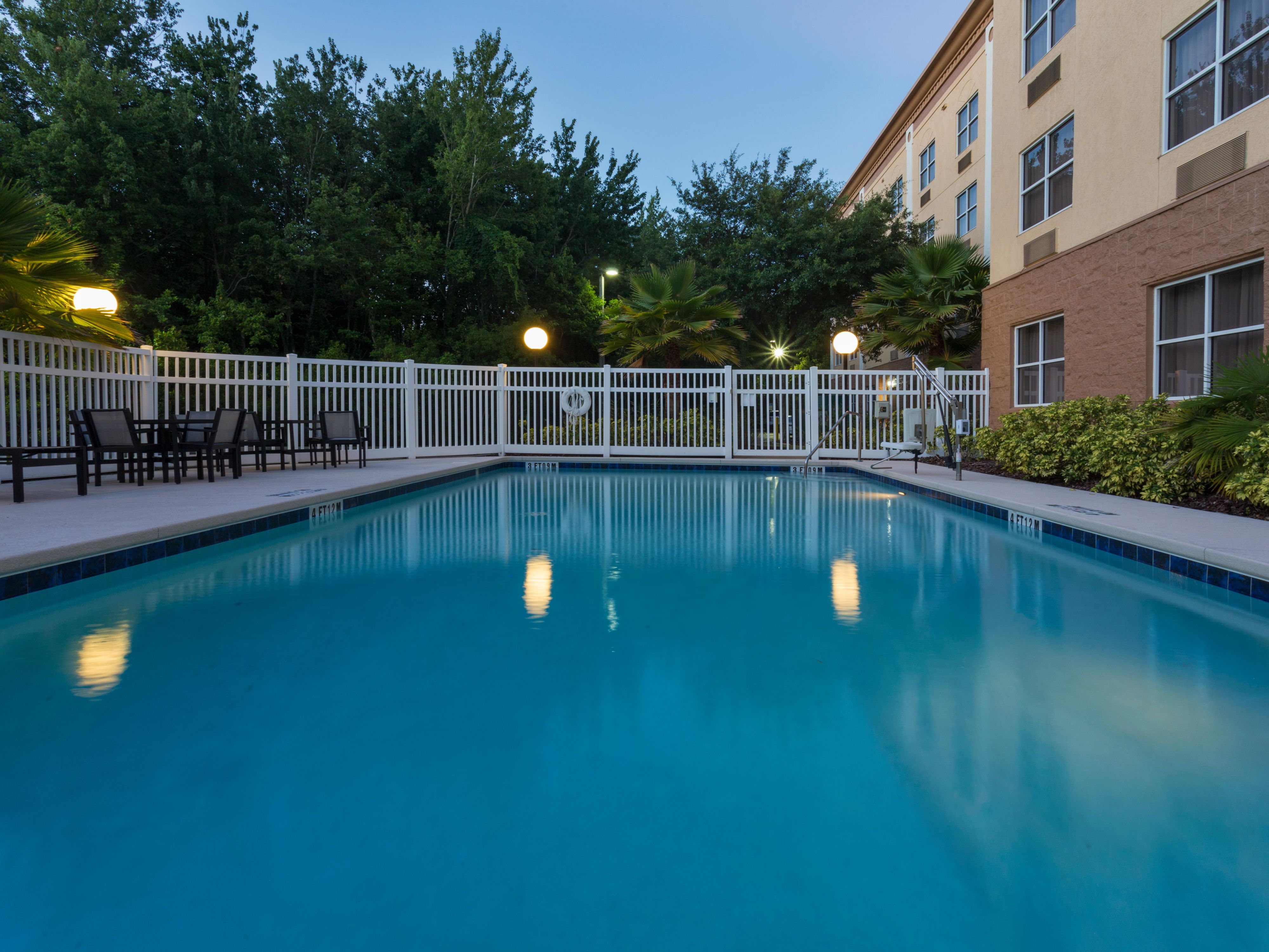 Have a morning or afternoon dip in our outdoor pool.