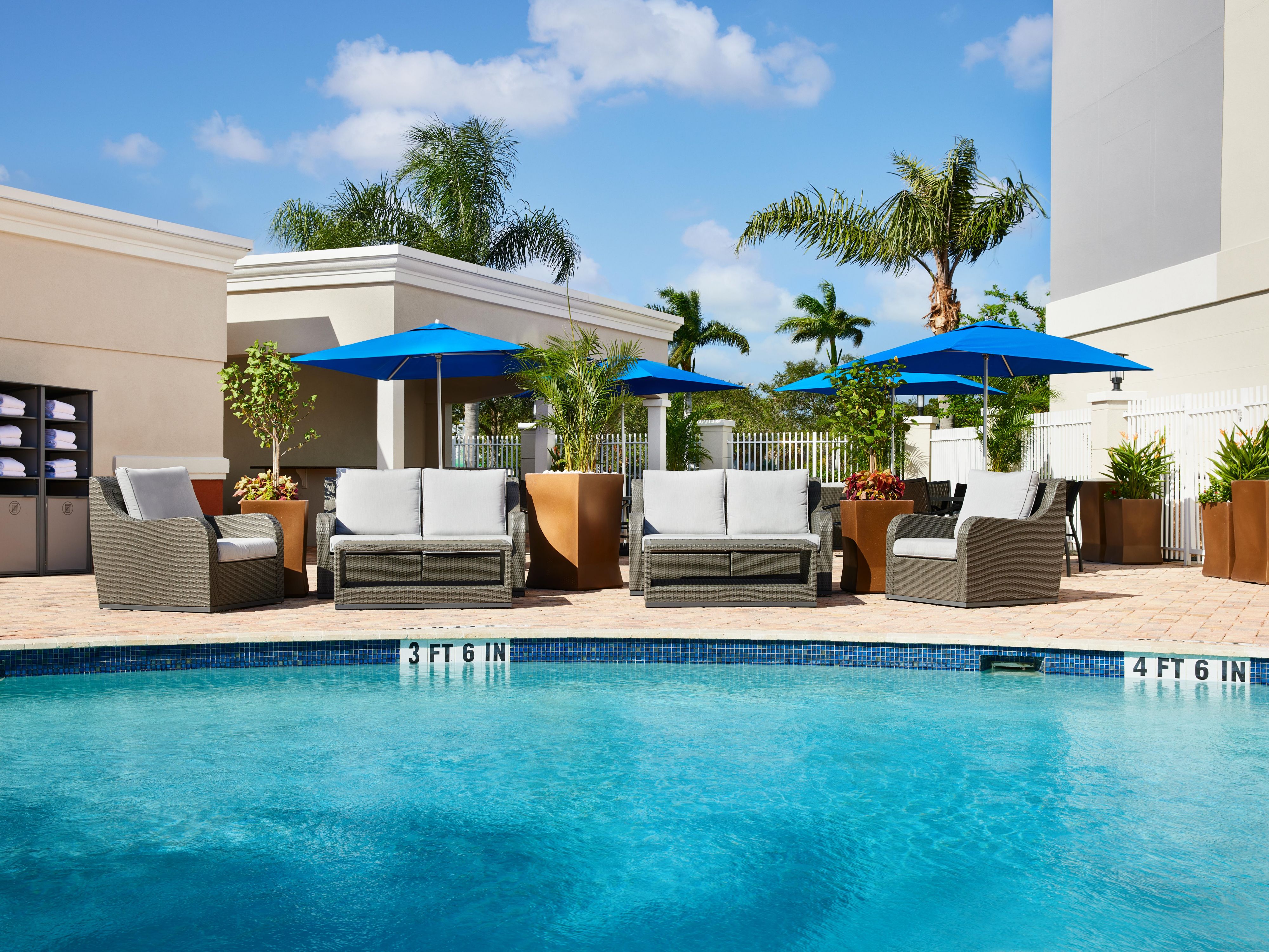 Take in the amazing Florida weather at our outdoor pool and expanded patio area. It boasts plush furniture great for relaxing after a long day.