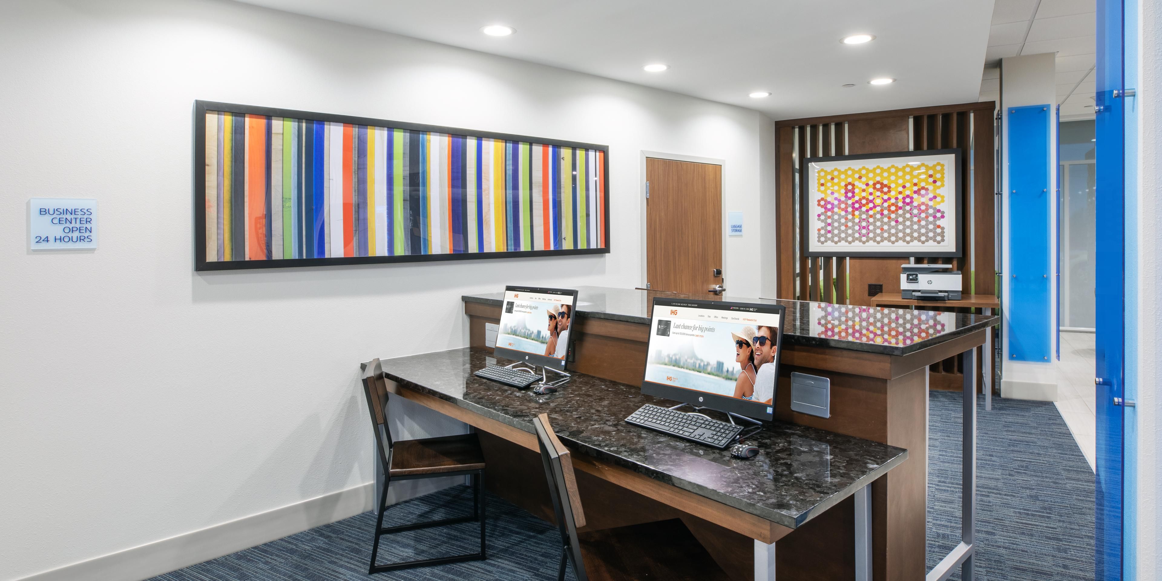 The convenient on-site Business Center is available 24/7. It is equipped with a printer/copier/scanner. Office supplies are available. A member of our friendly staff is available from 12:00AM to 12:00AM to assist you.