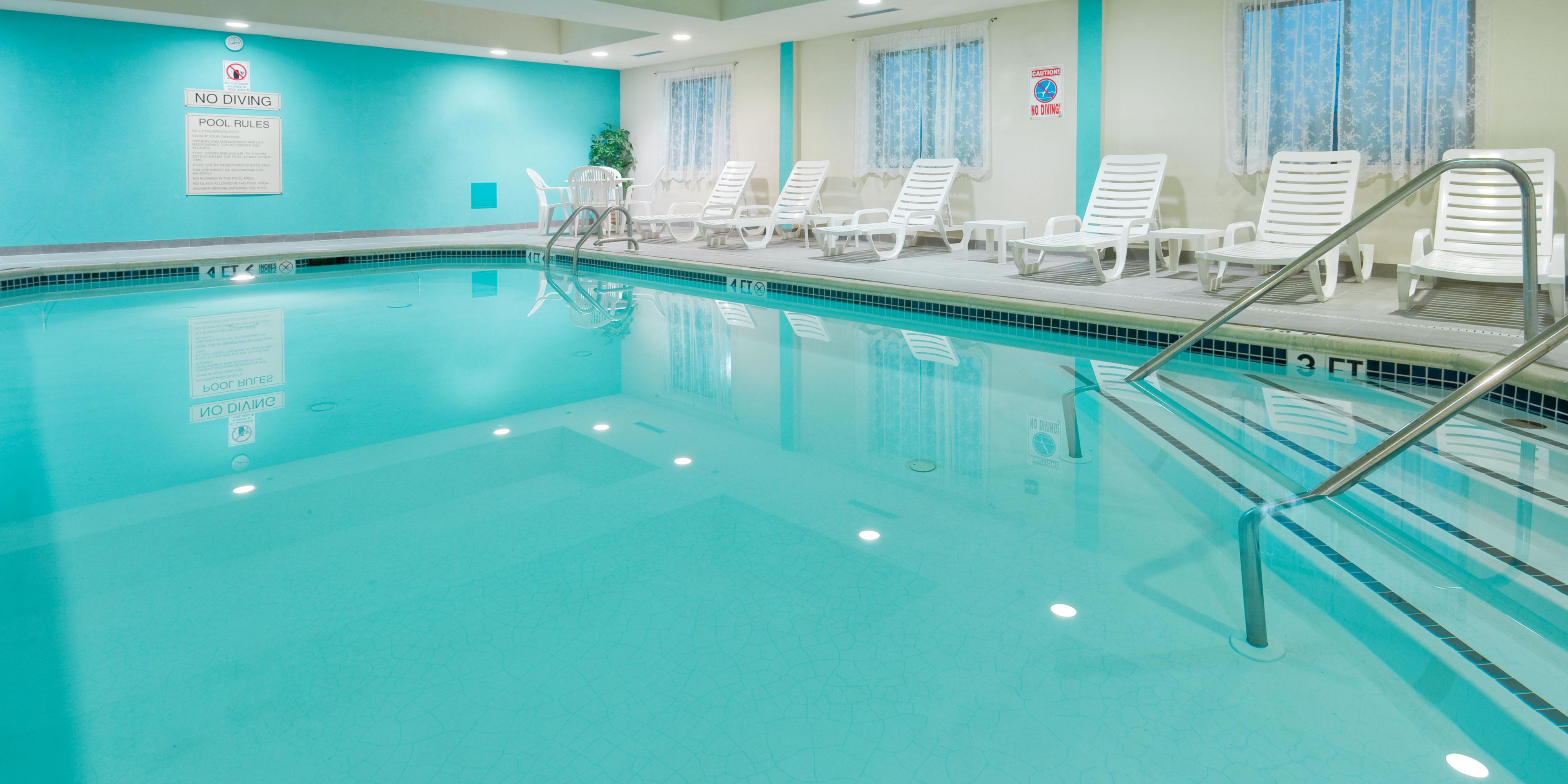 Come take a refreshing dip in our sparkling, heated indoor pool!