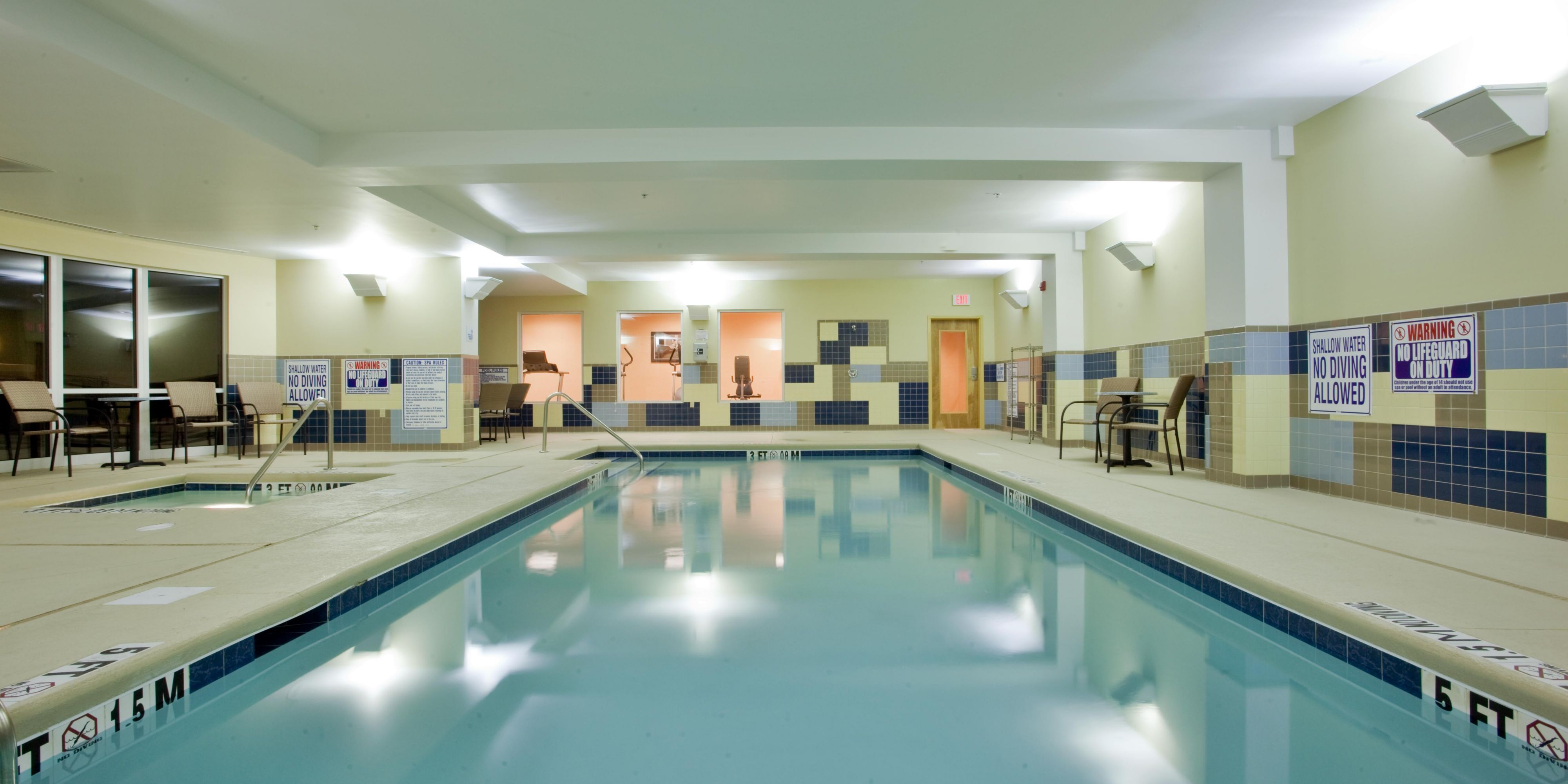 Come and enjoy our indoor heated pool. After a long day of travel or training take a dip in our relaxing indoor heated pool.