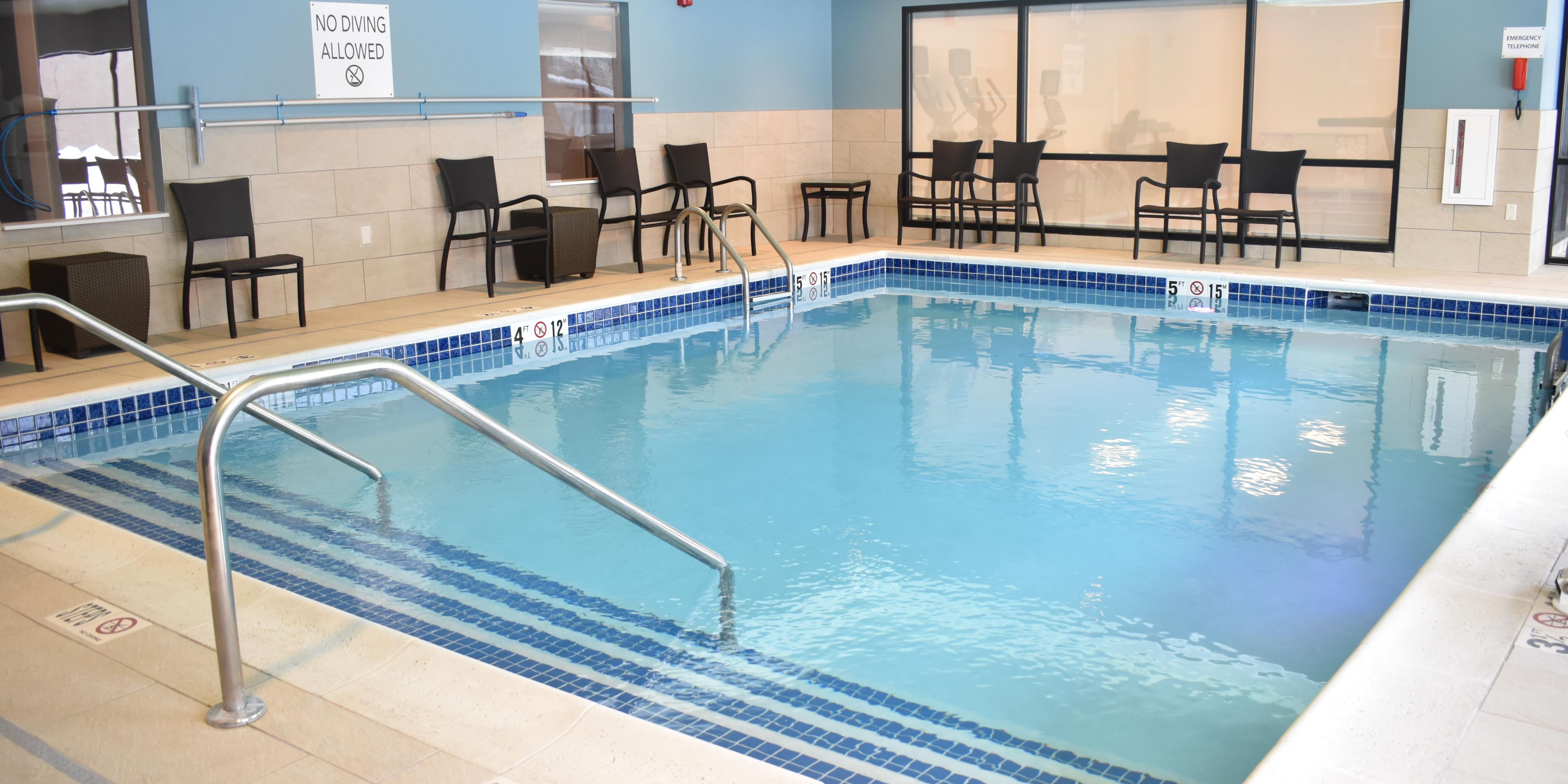 Make sure you grab your bathing suit to take a dip in our saltwater pool! It is indoor and heated for maximum relaxation.