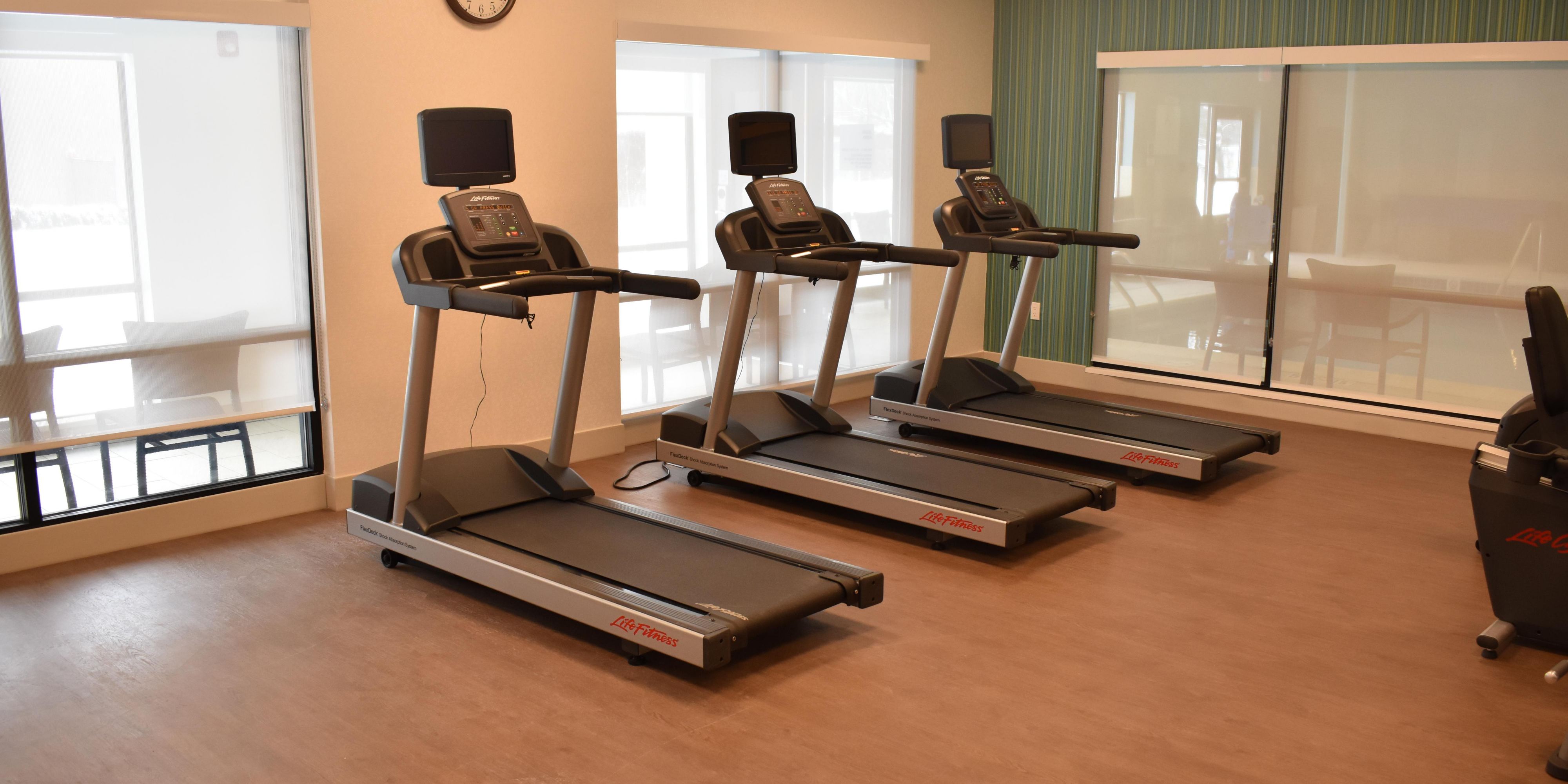 Keep your daily routine while staying at our hotel with our complimentary 24-hour fitness center. Equipped with treadmills, bikes, ellipticals, free weights, and yoga mats. You never have to miss a beat while traveling!