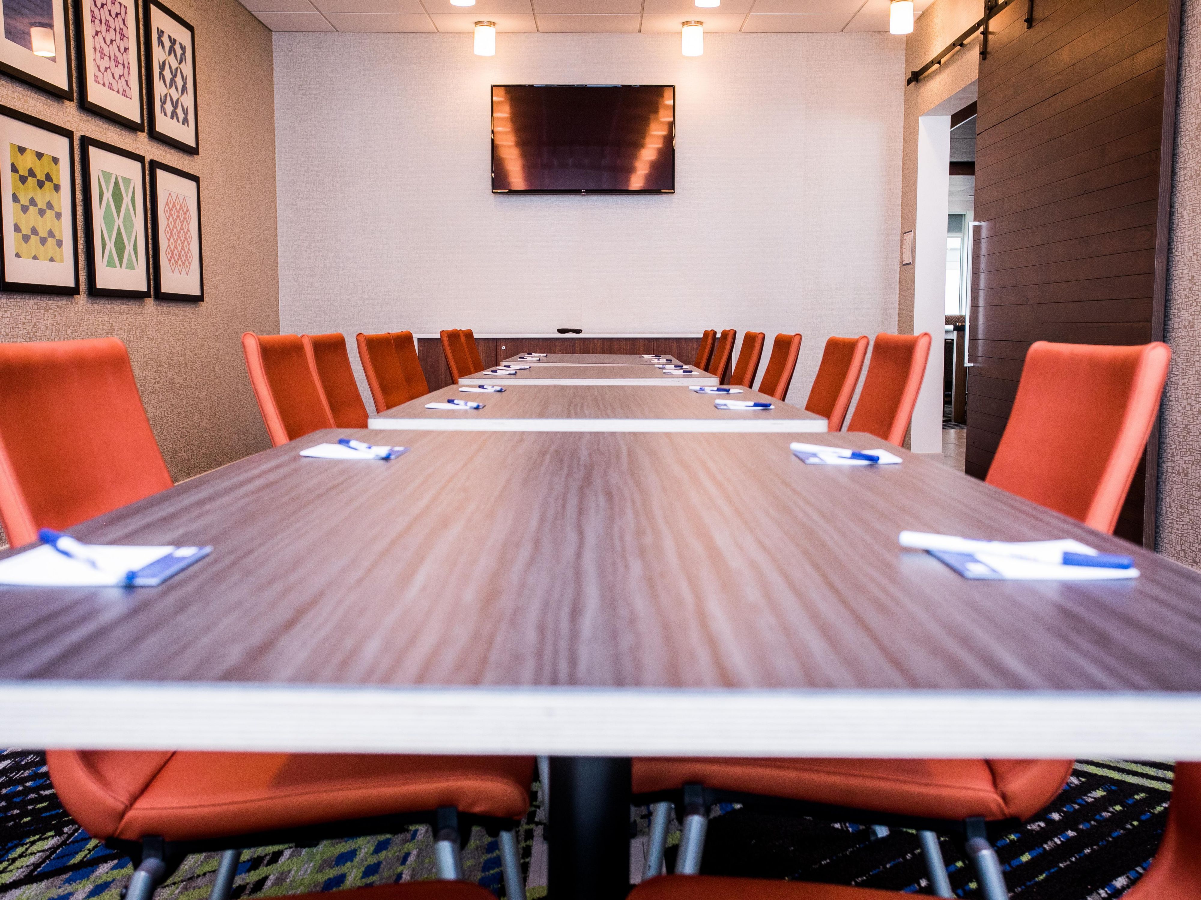 The 345 sq ft brand new, modern Boardroom is ready to accommodate meeting needs for up to 25 guests. Discounted room rates available for our guests, Express Start Breakfast and many more included, business services and catering options available. Book 30+ room nights and receive a $300.00 incentive. Call Sales for more information.