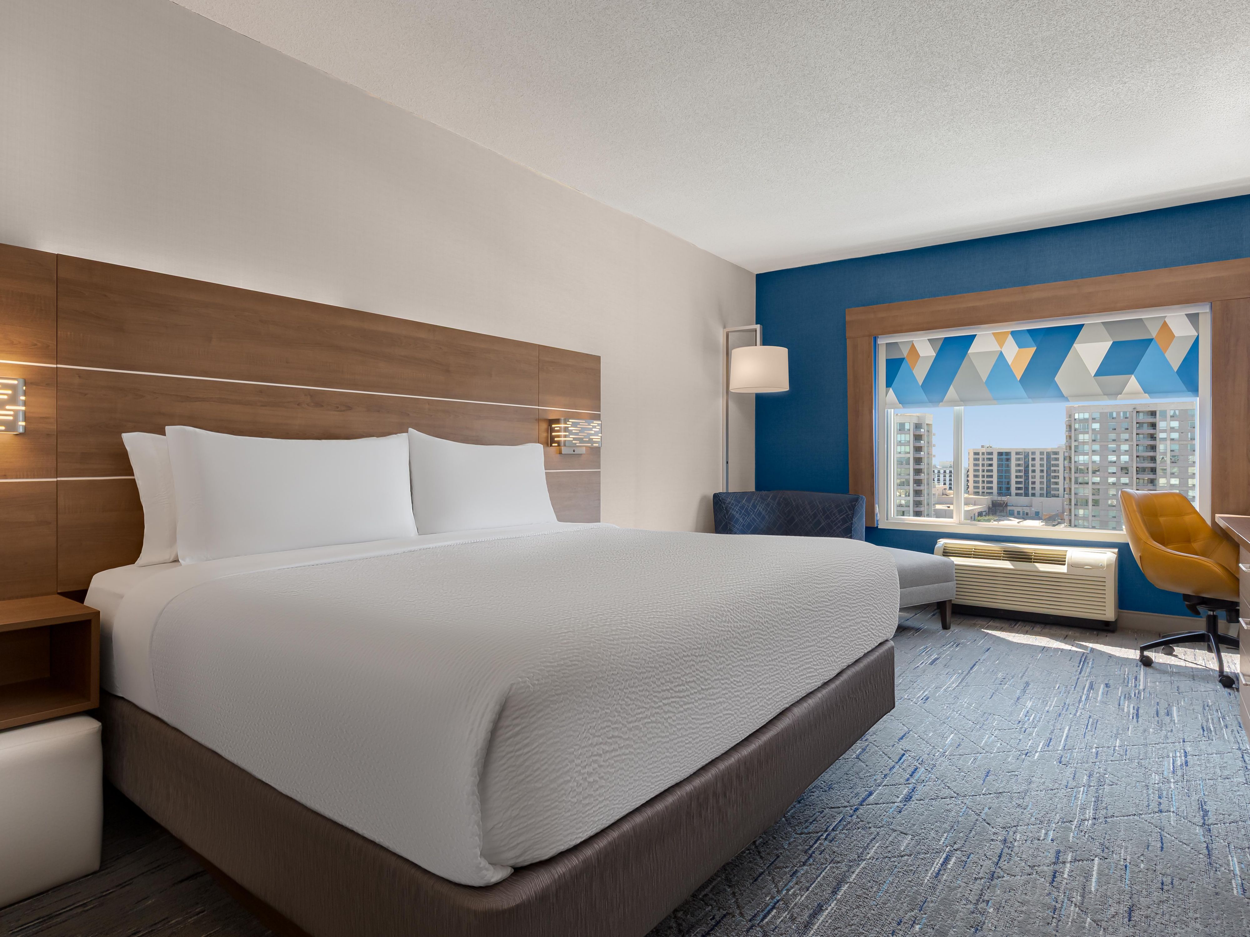 Standard guest room with king bed.