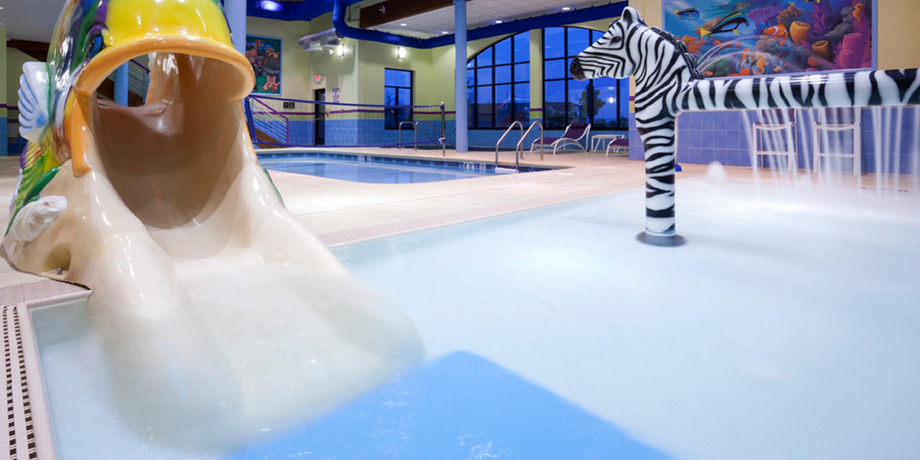 Rain or Shine, you can always take a dip at our heated indoor  pool, have fun with the kid's in our children's pool, or relax and unwind in our whirlpool.