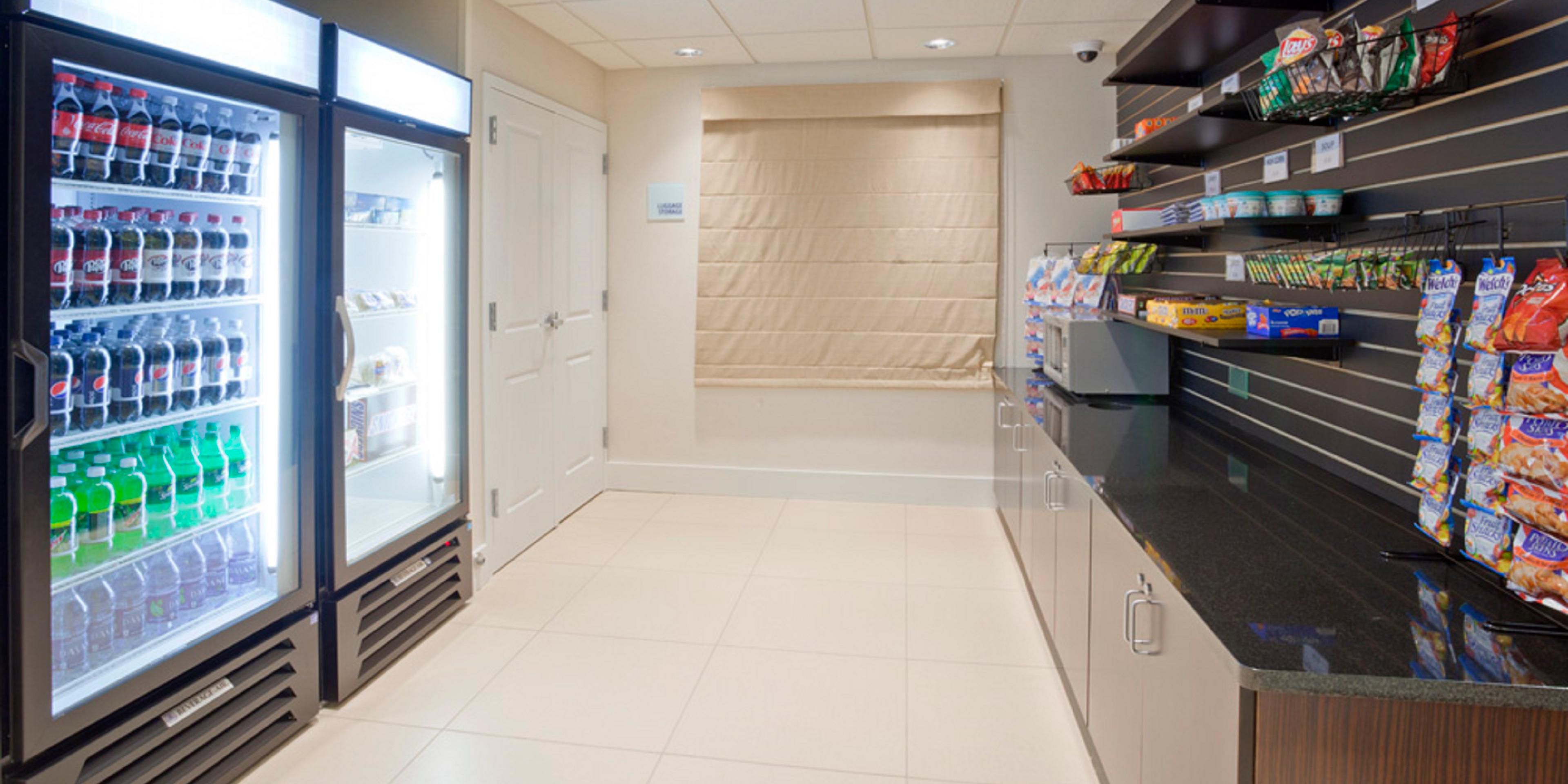 Forget something? Need a late night snack or drink? Our Marketplace has you covered with a wide variety of snacks, drinks, and toiletry items.