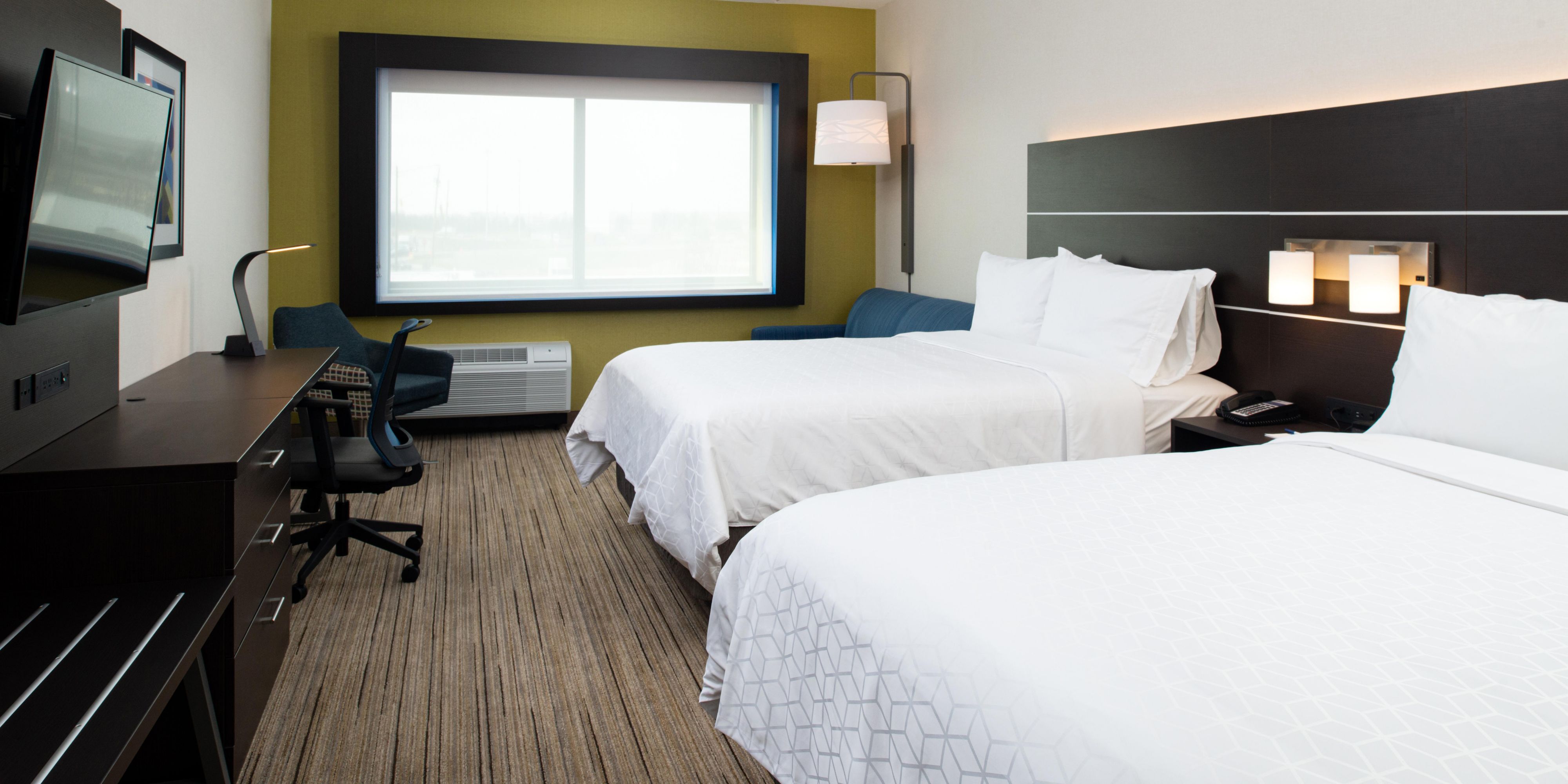 Relax and spread out  in our brand new, well-appointed suites. Call the front desk today!
