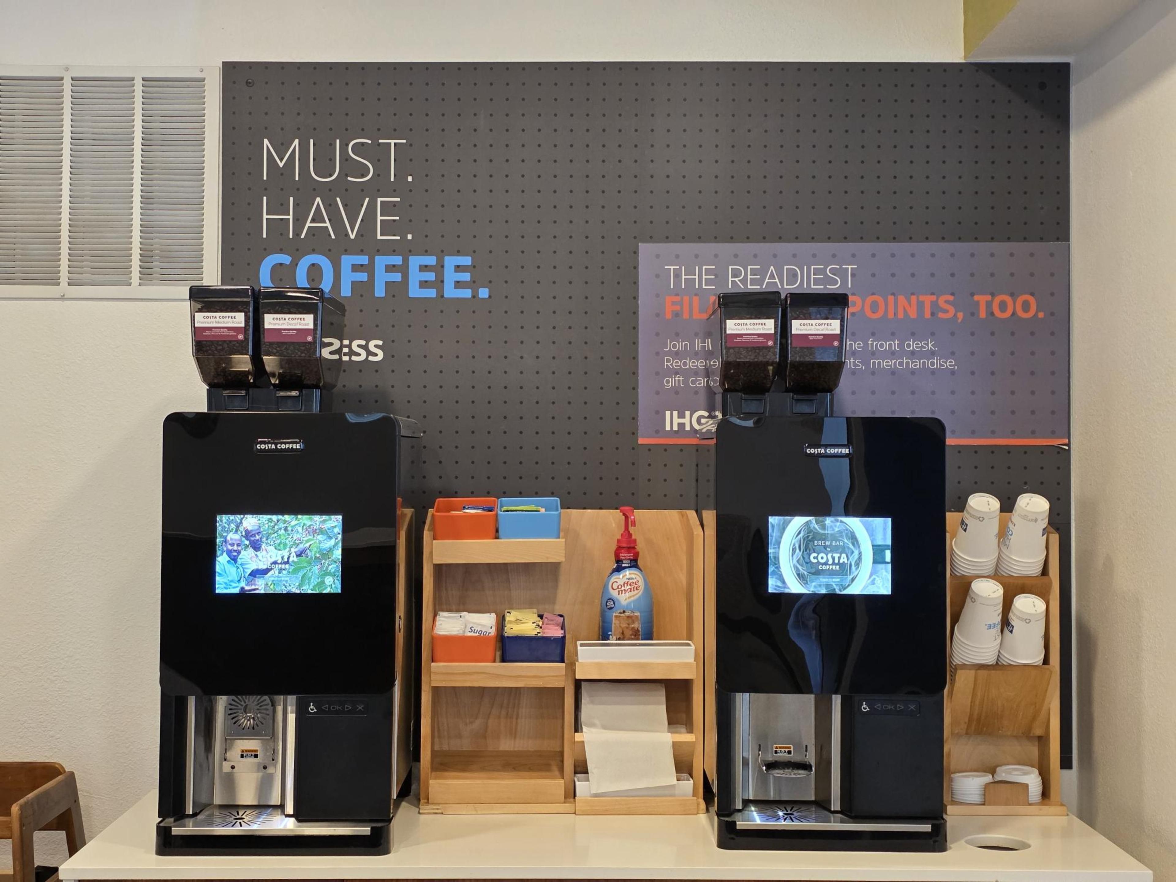 Savor the taste of freshly brewed coffee around the clock with our new bean-to-cup coffee machine, available 24/7 in the lobby. Elevate your stay with us and relish every sip of our exceptional coffee!