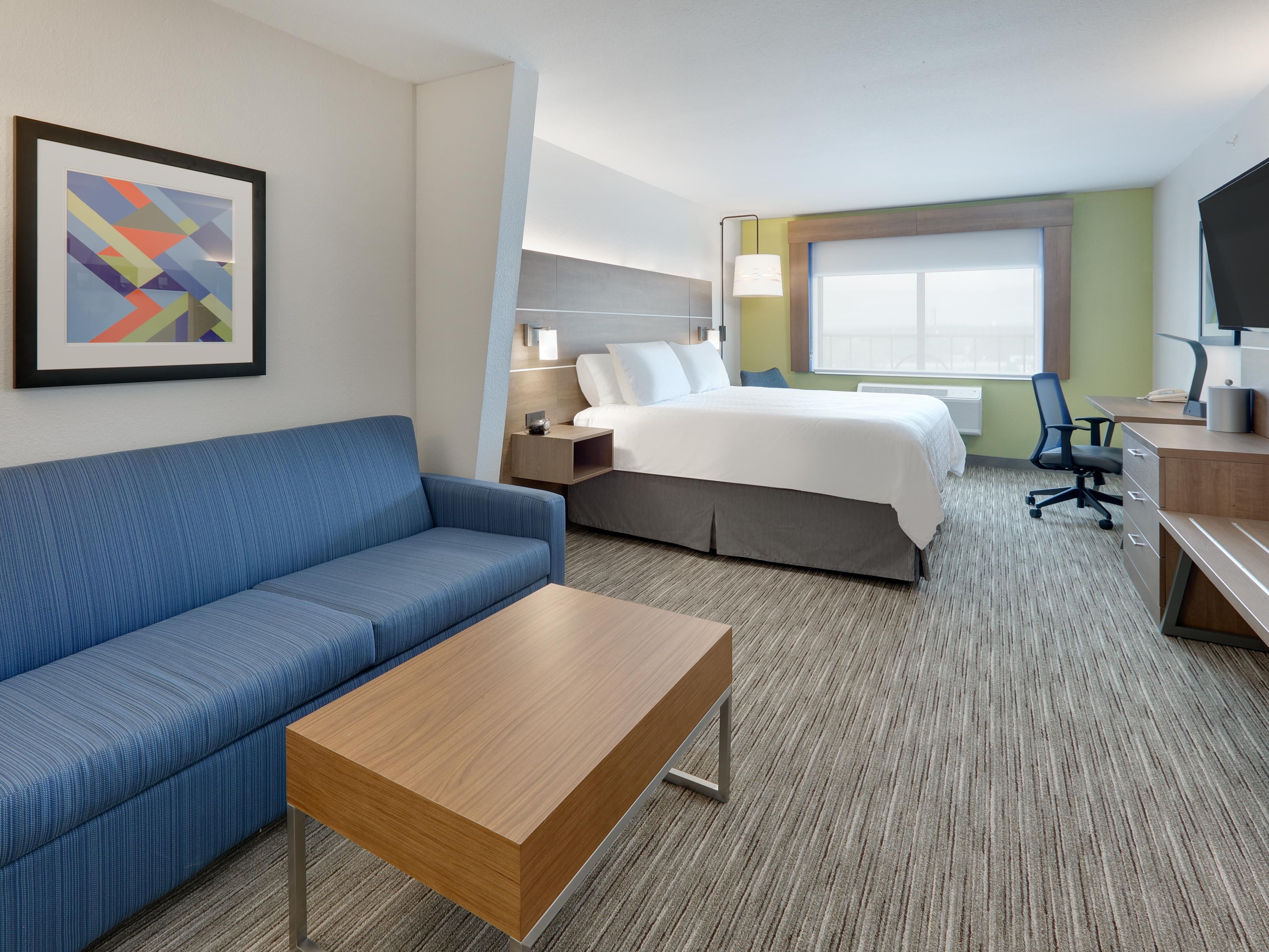 Upgrade to a suite for a separate seating area with pull out sofa.