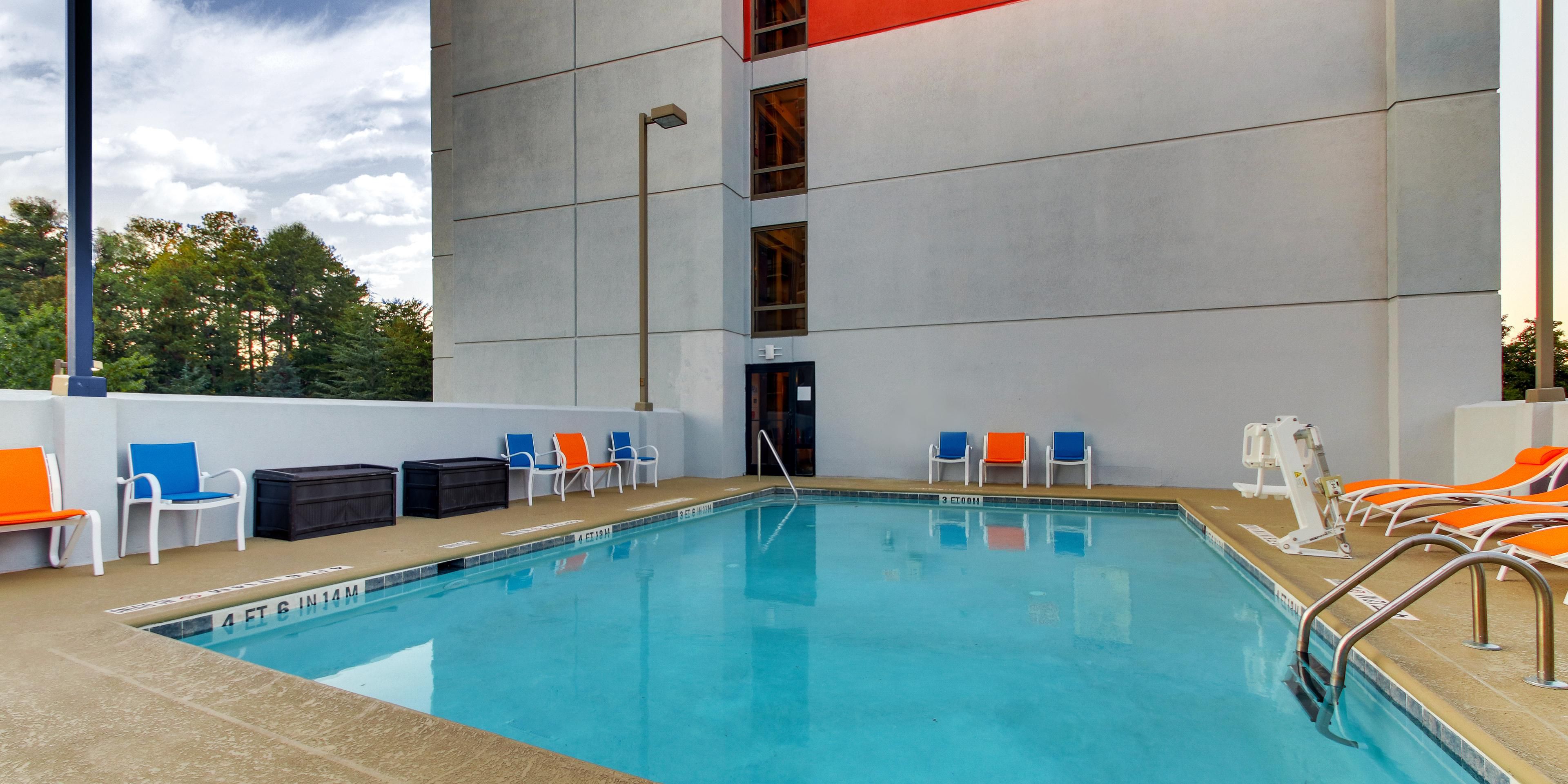 Our pool is designed to make any kid smile and business traveler unwind from an active day. Fresh towels are always on hand and don't forget to visit our Wellness Station in the hotel lobby complete with healthy snacks and sports drink.