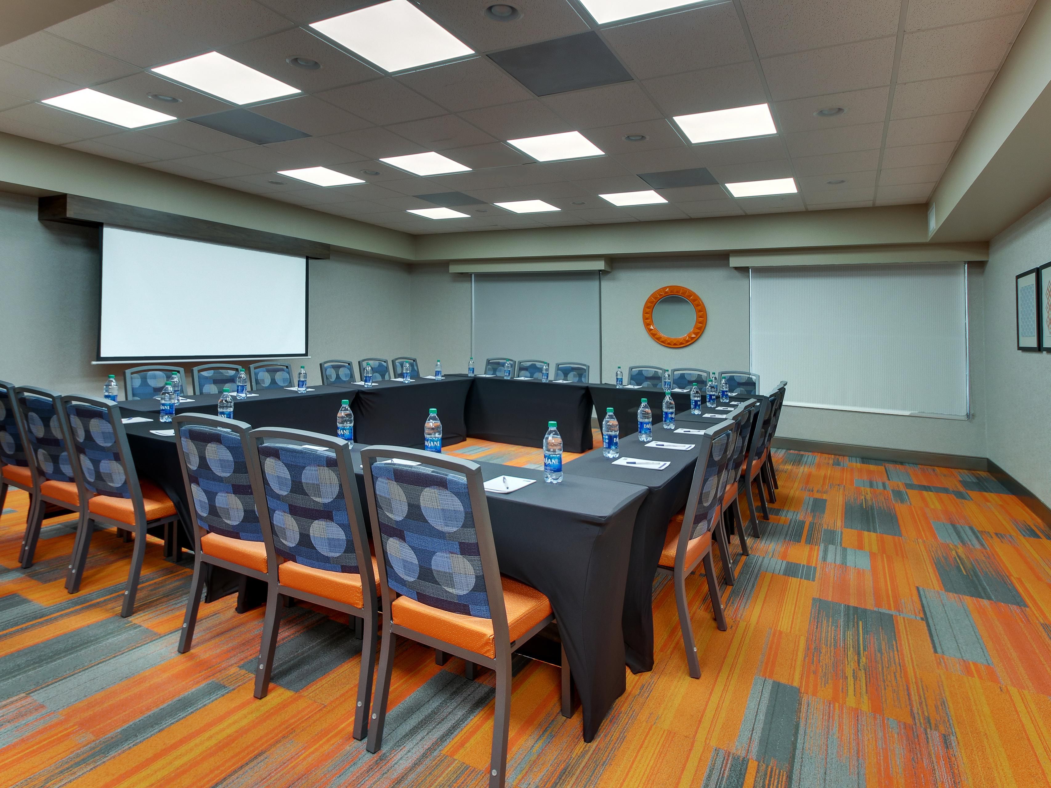 Our modern and updated meeting room is perfect for your next upcoming meeting! Need some overnight rooms as well? You're at the right place!  Complimentary Parking, and WIFI in our meeting room make an affordable choice. Email today and let us help those costs!