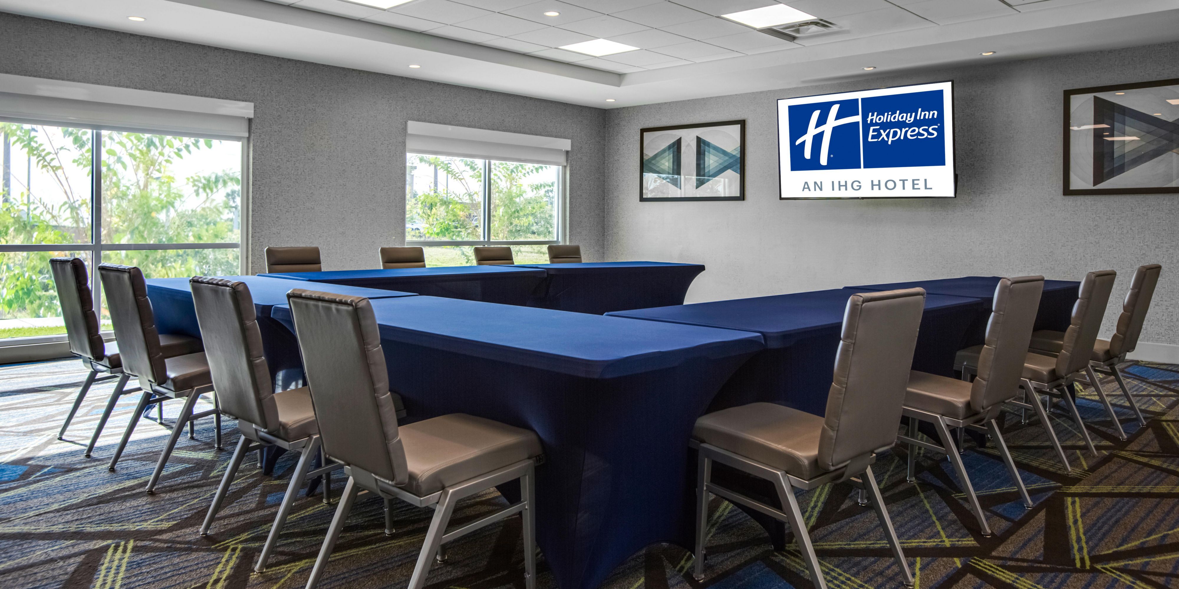 With over 1500 square feet of flexible space, the Holiday Inn Express & Suites Sanford - Lake Mary is the perfect space for your next intimate event or meeting. Spaces come equipped with everything needed to make your meeting or event successful including custom setup, projectors, TVs, whiteboards, flip charts and more. 