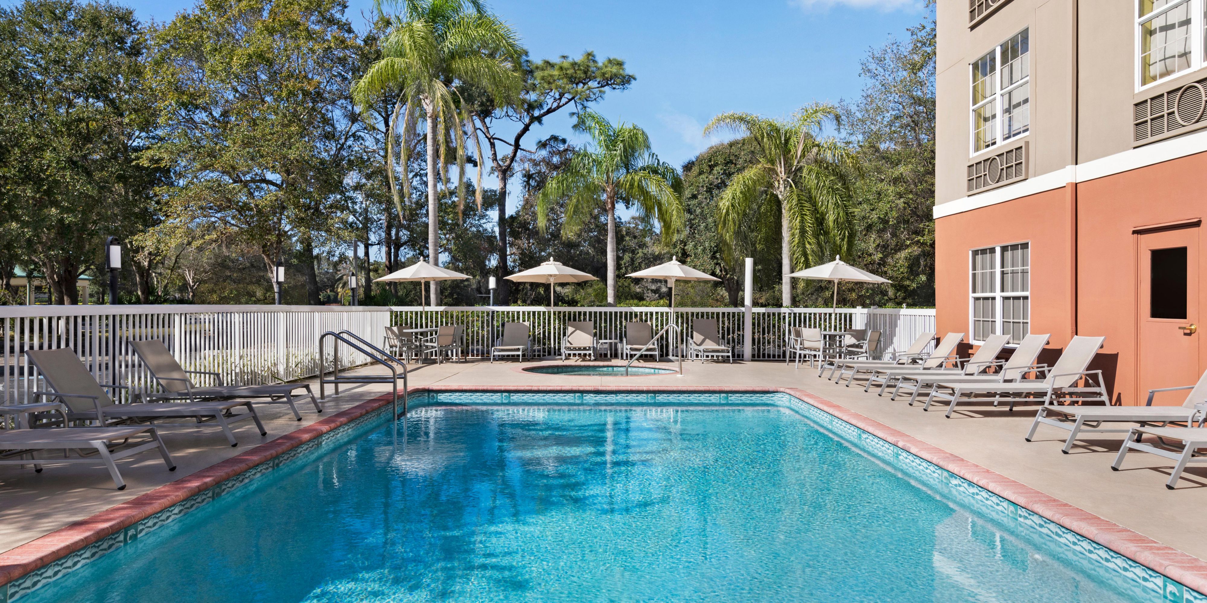 Enjoy swimming in our hotel’s heated outdoor pool during your stay in Sarasota, Florida. Our pool is conveniently open daily from 7 a.m. - 9 p.m.
