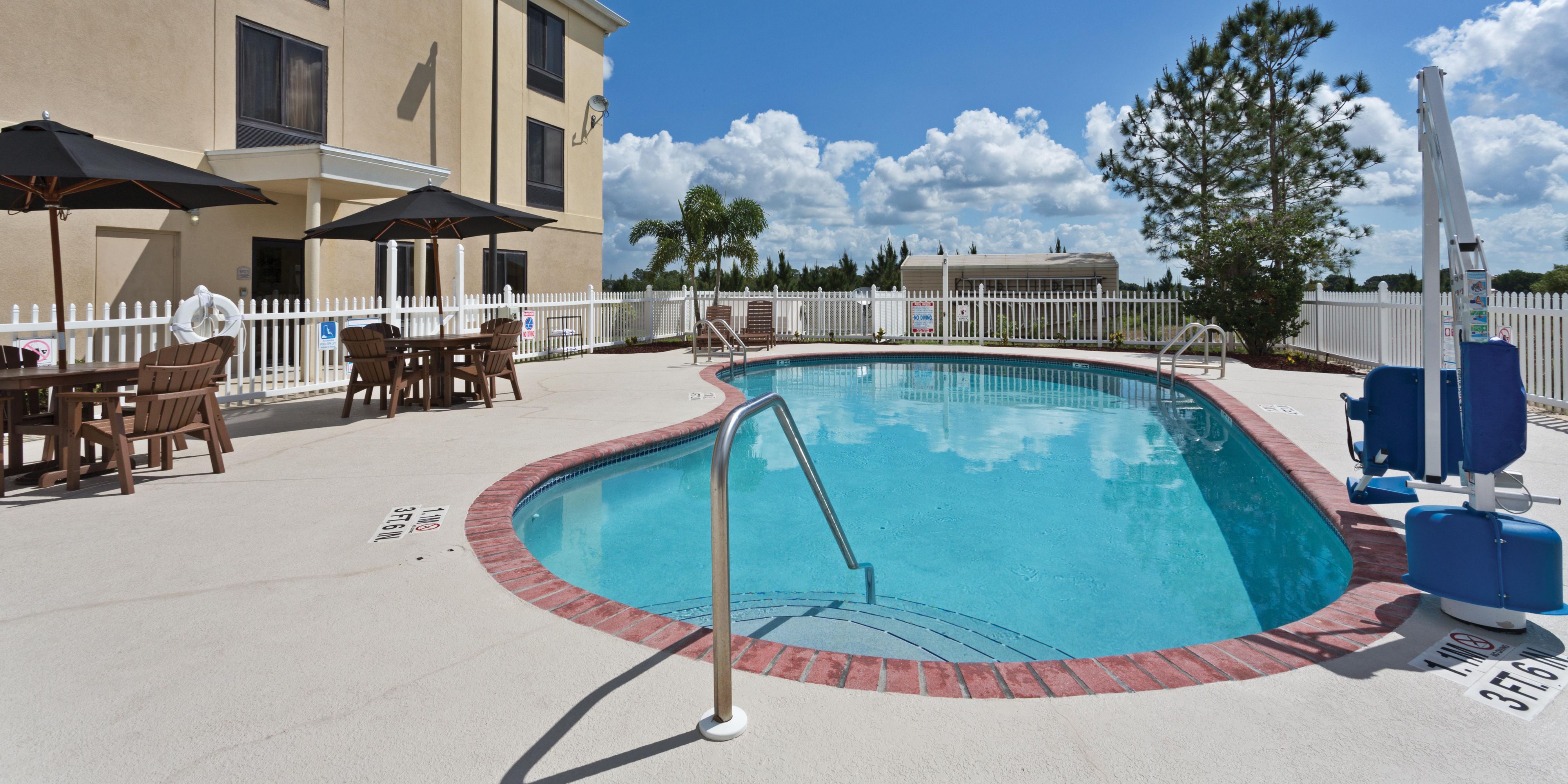 Enjoy relaxing in our heated outdoor pool after work or play.  