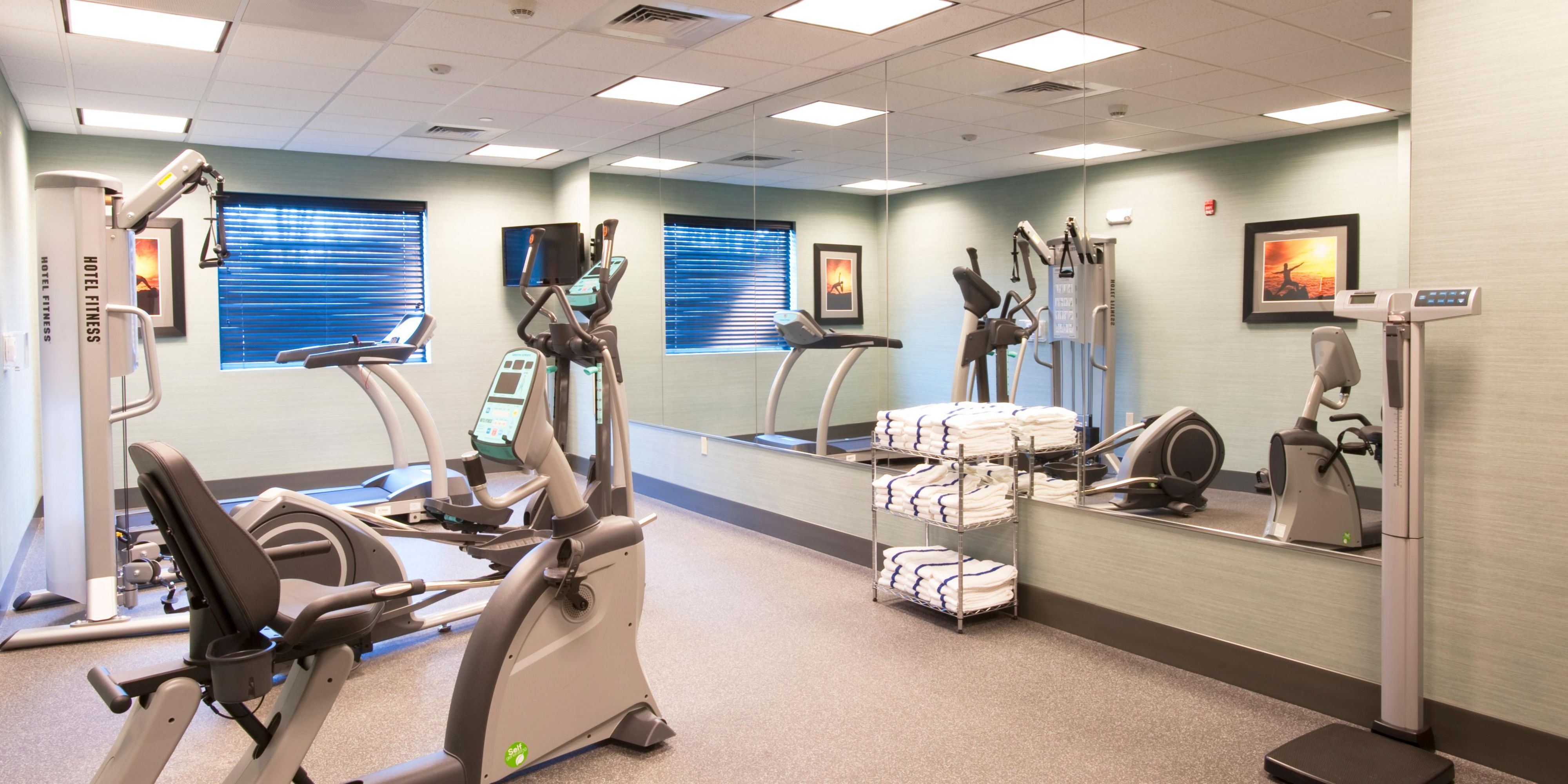 Don't get out of your fitness routine when traveling. Stay on top of your health and wellness regimen during your stay with access to our 24-hour fitness center. 